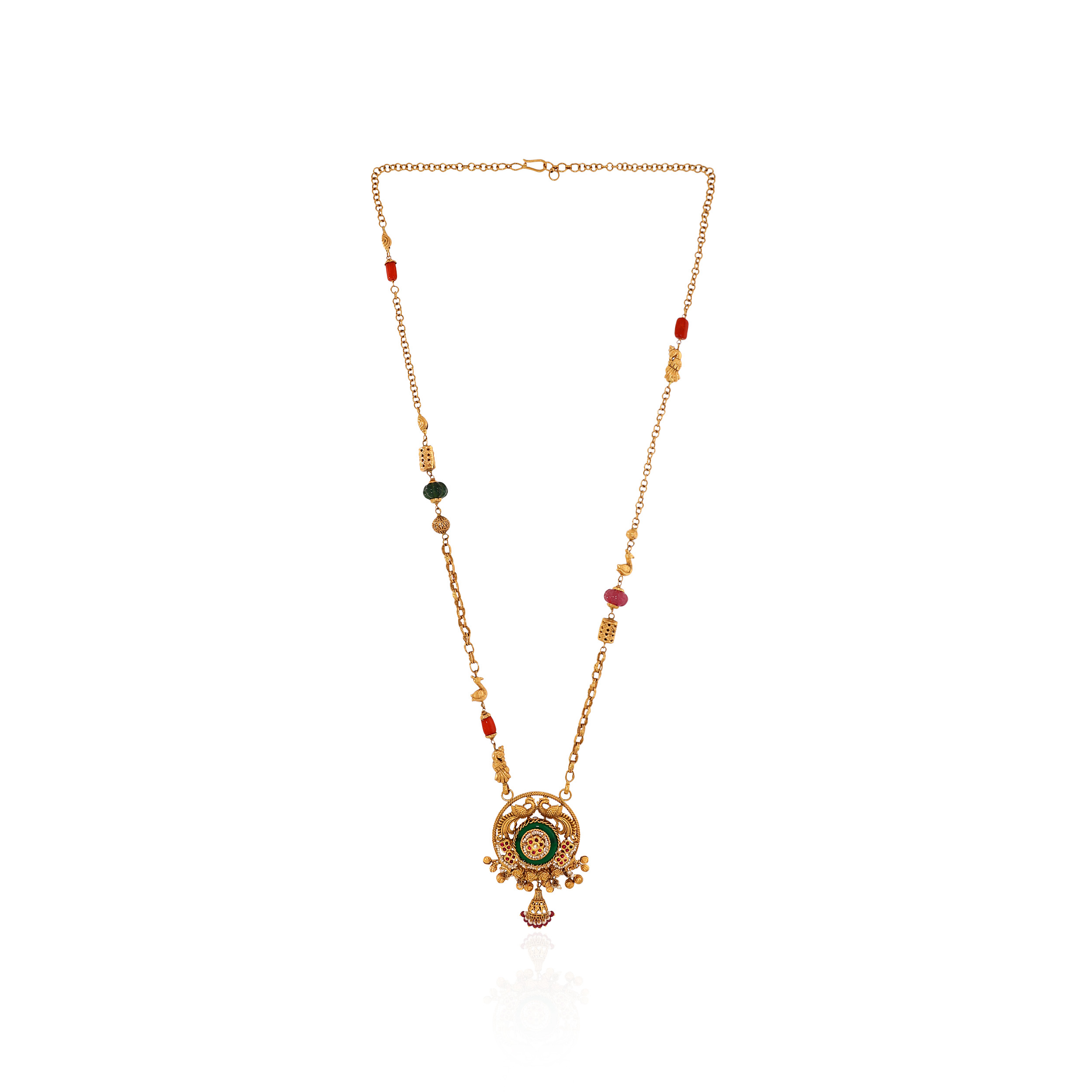 22K Yellow Gold Kundan Necklace-GN-D000788433 - Senco Gold and Diamonds