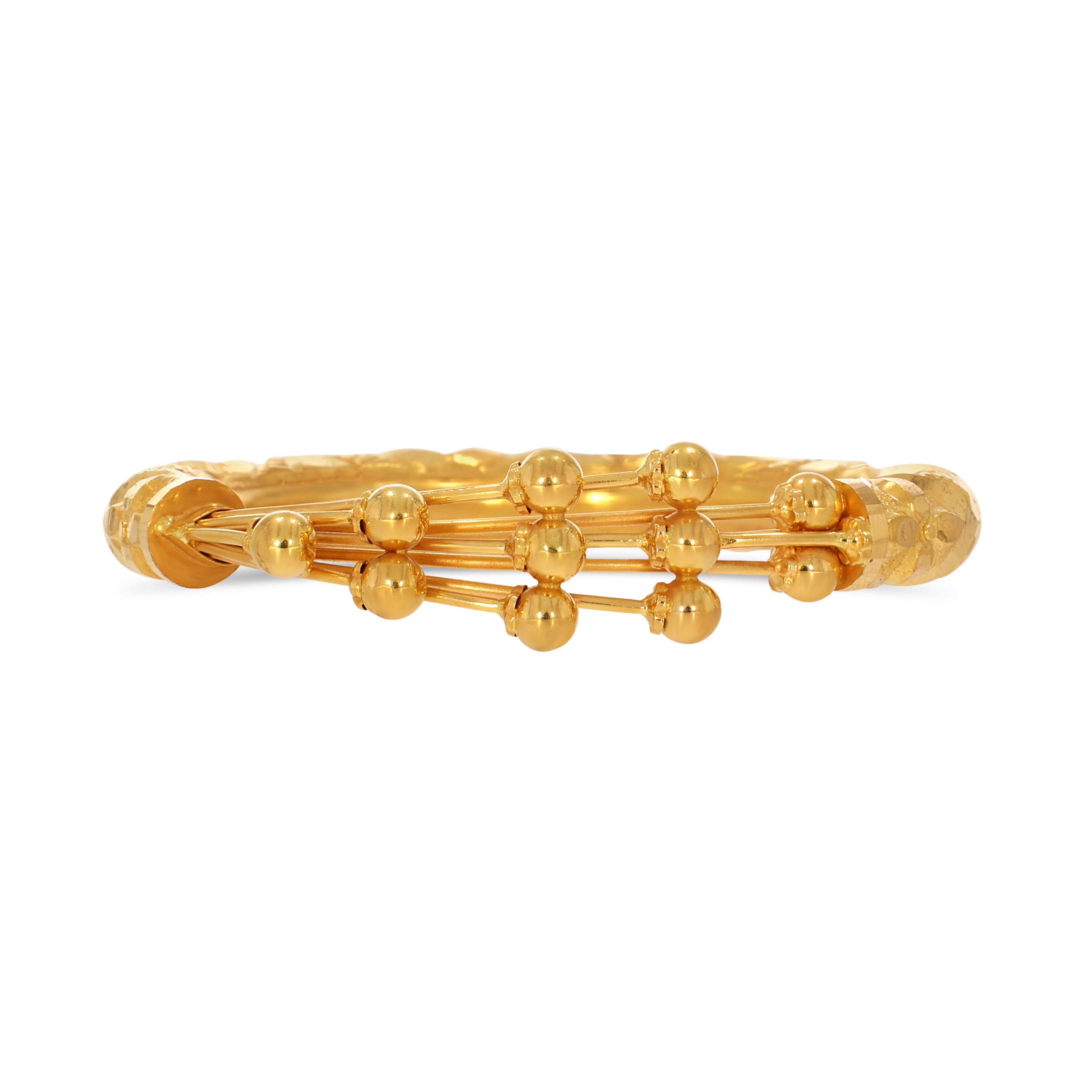 Gleaming Textured Gold Bangle - Senco Gold and Diamonds