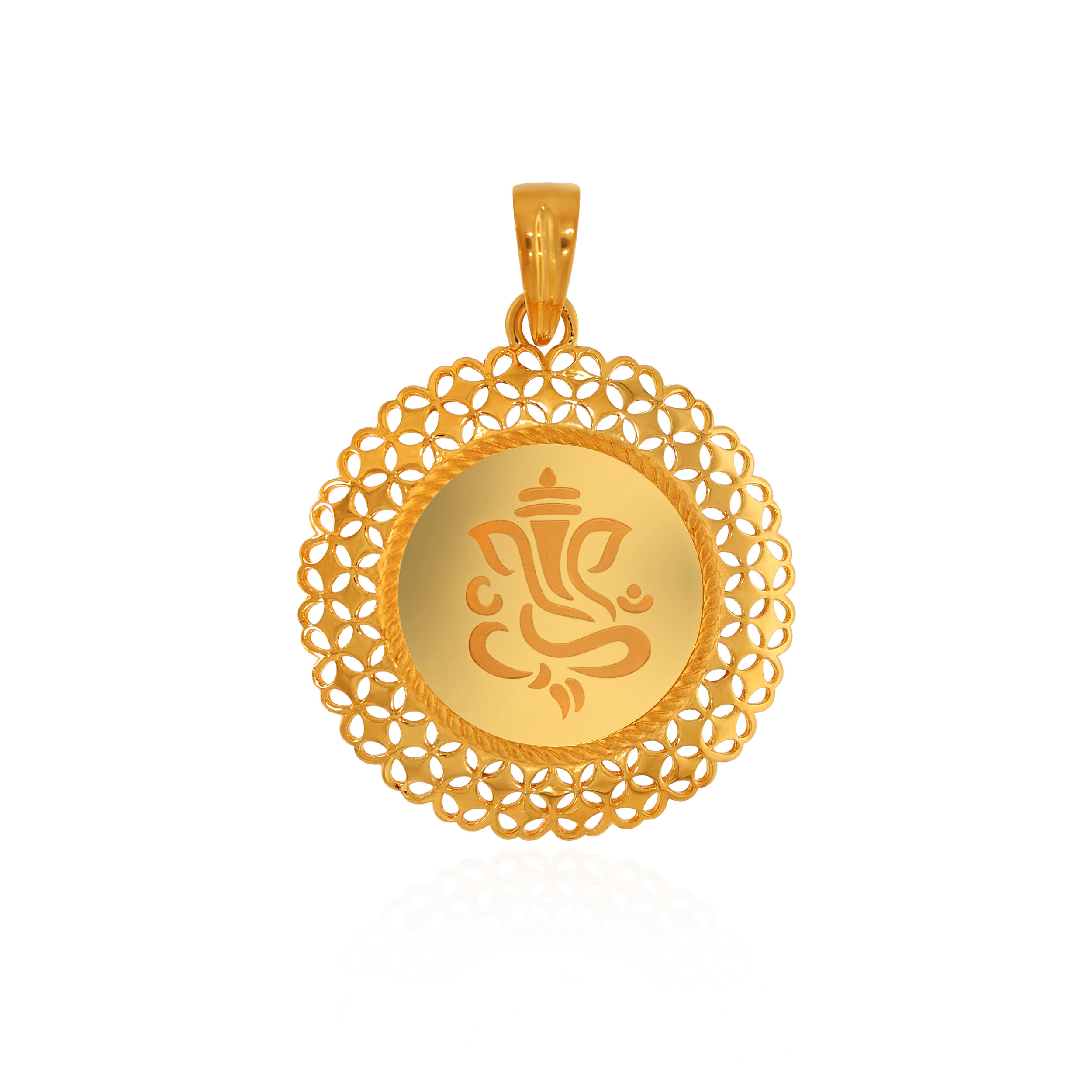 Auspicious Morya Gold Pendant - Senco Gold and Diamonds