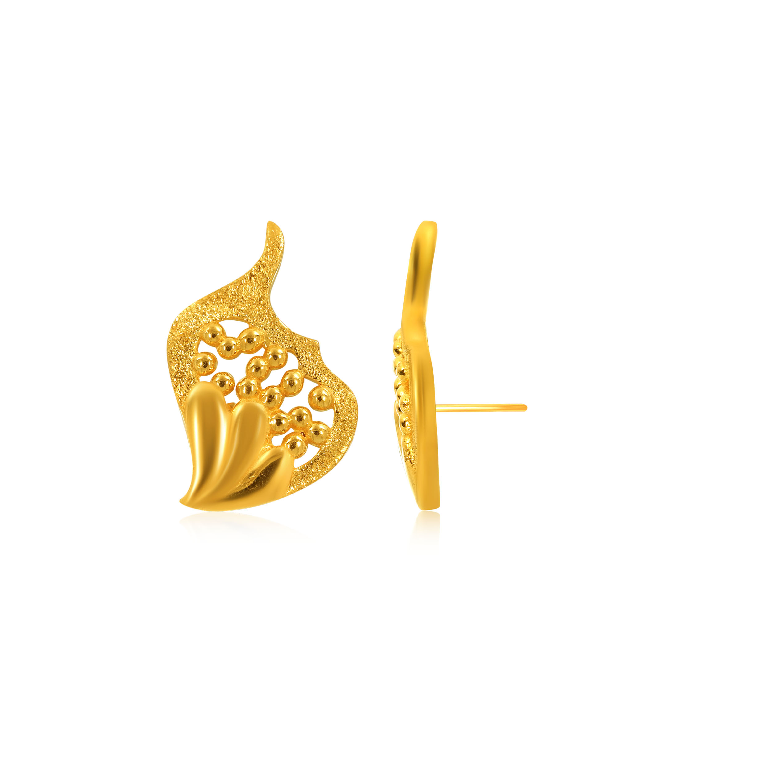 Wings of Freedom Gold Studs - Senco Gold and Diamonds