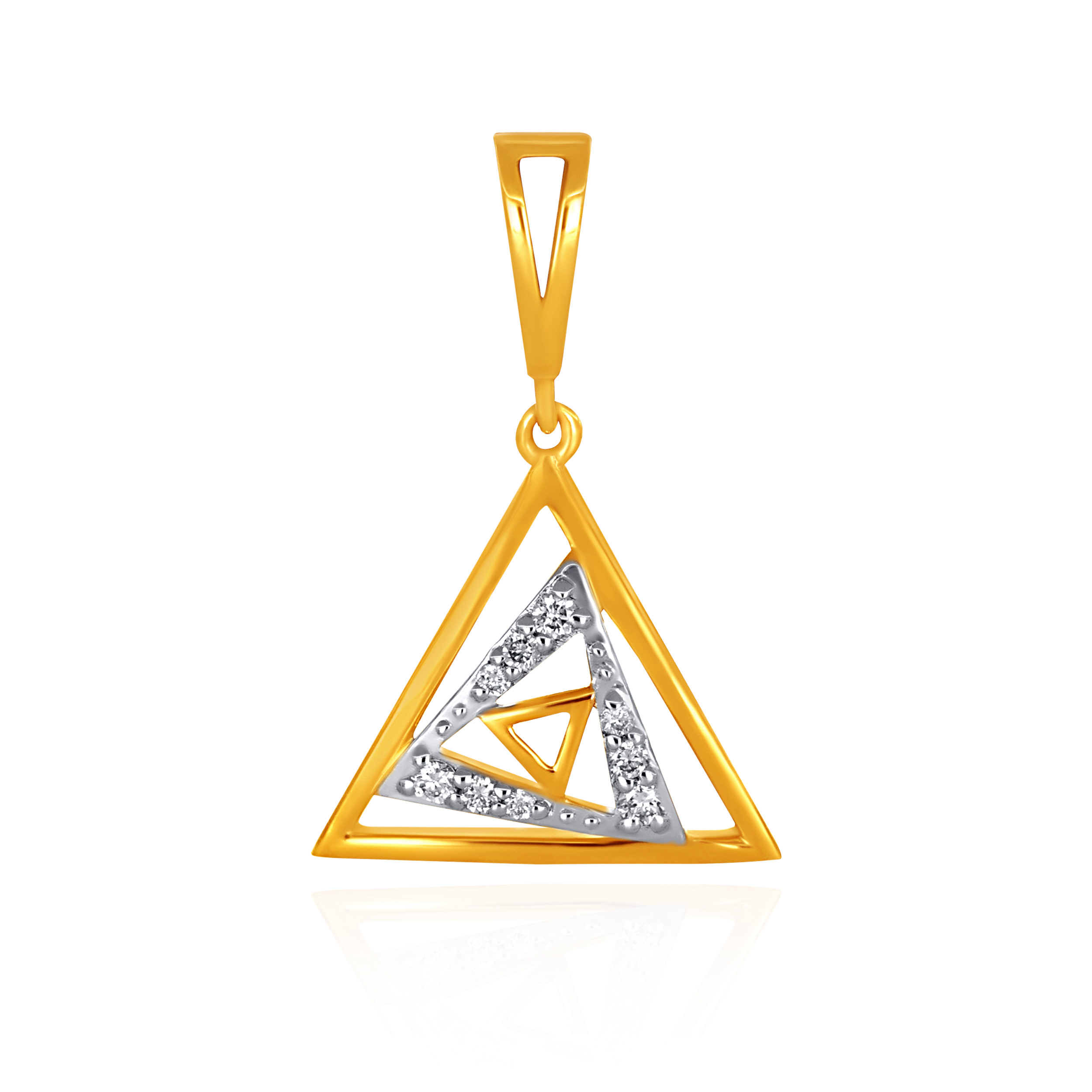 Nested Triangles Diamond Pendant - Senco Gold and Diamonds