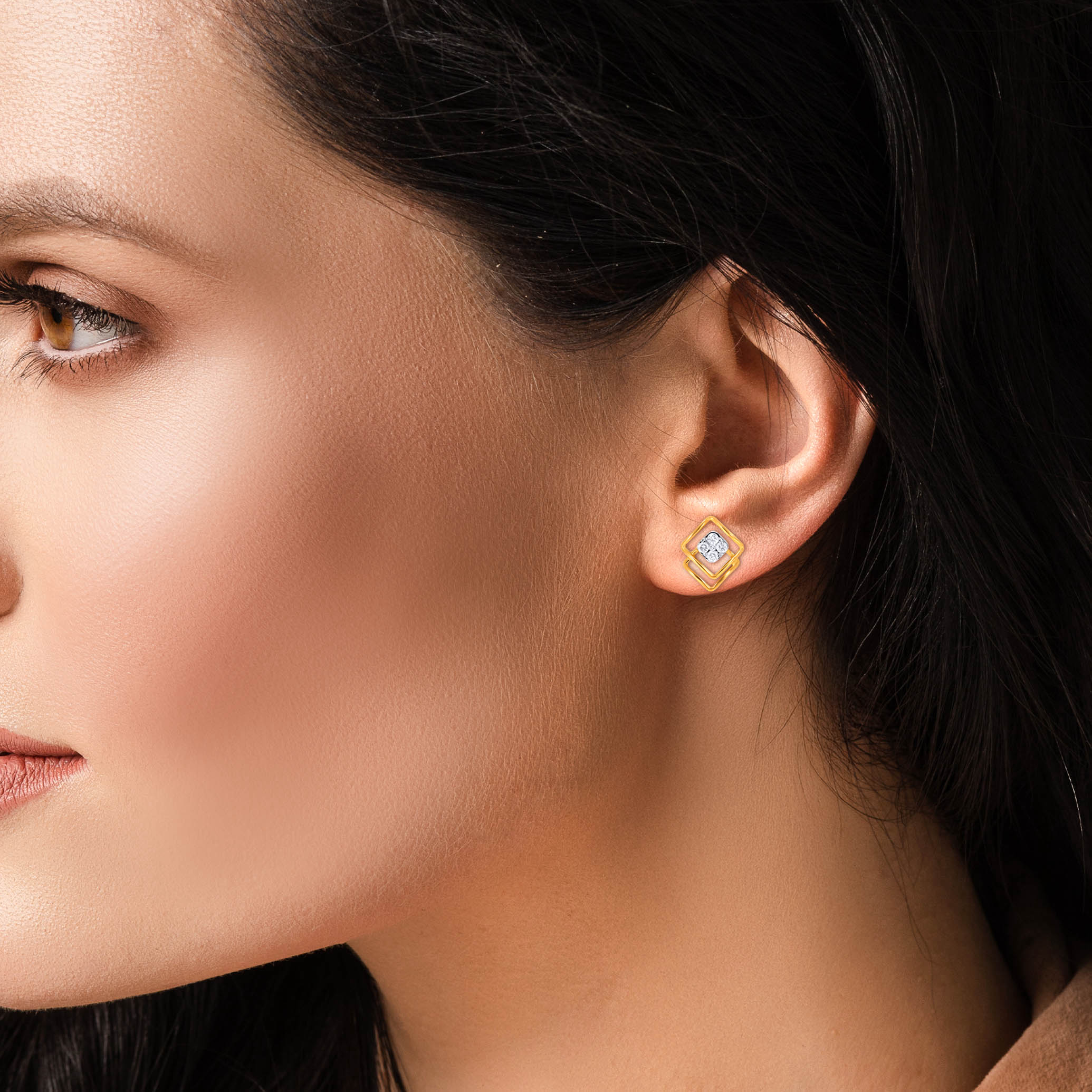 Symmetry Of Glow Diamond Studs - Senco Gold and Diamonds