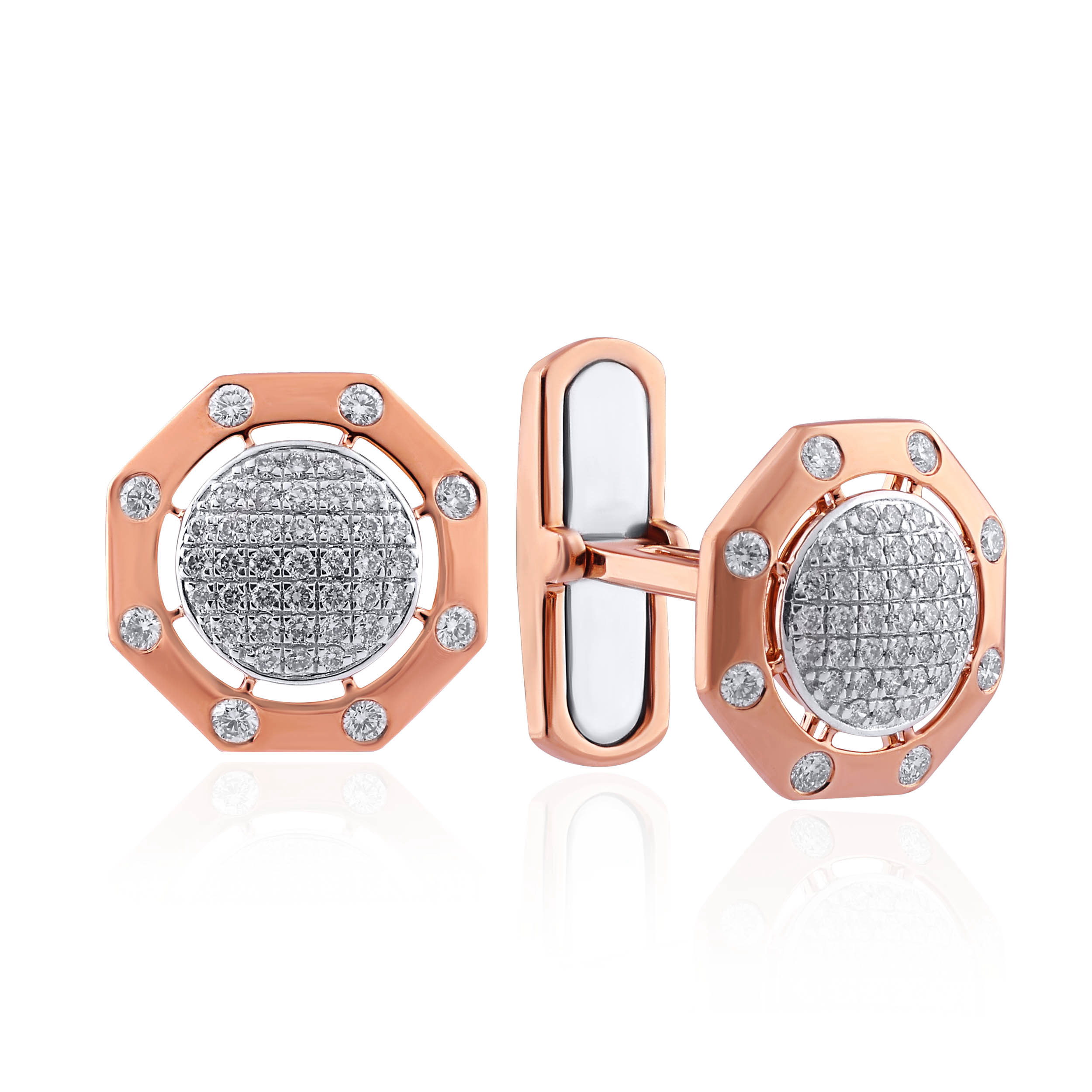 Radiant Octagonal Men's Diamond Cufflink - Senco Gold and Diamonds