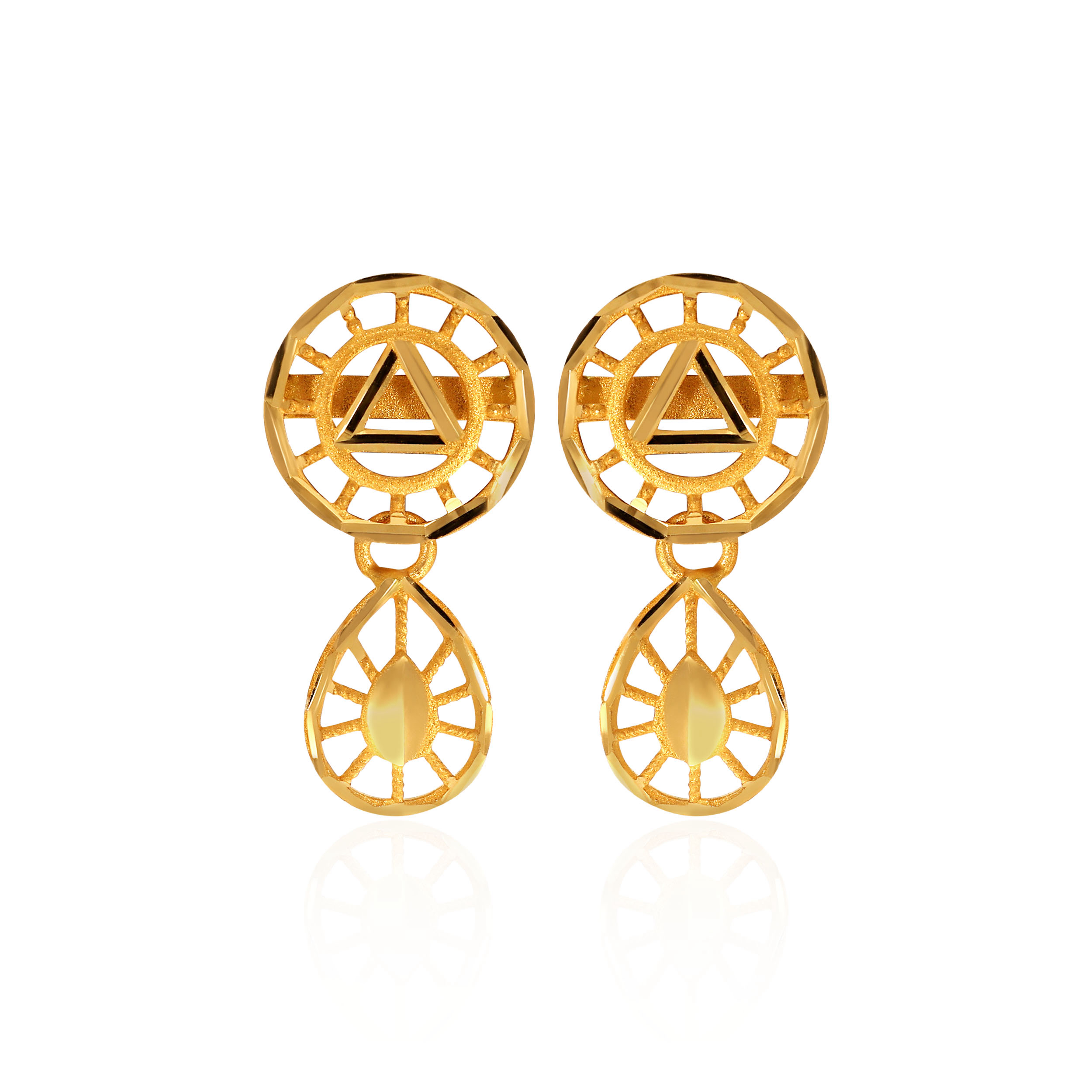 Classy Enchant Gold Drop Earrings - Senco Gold and Diamonds