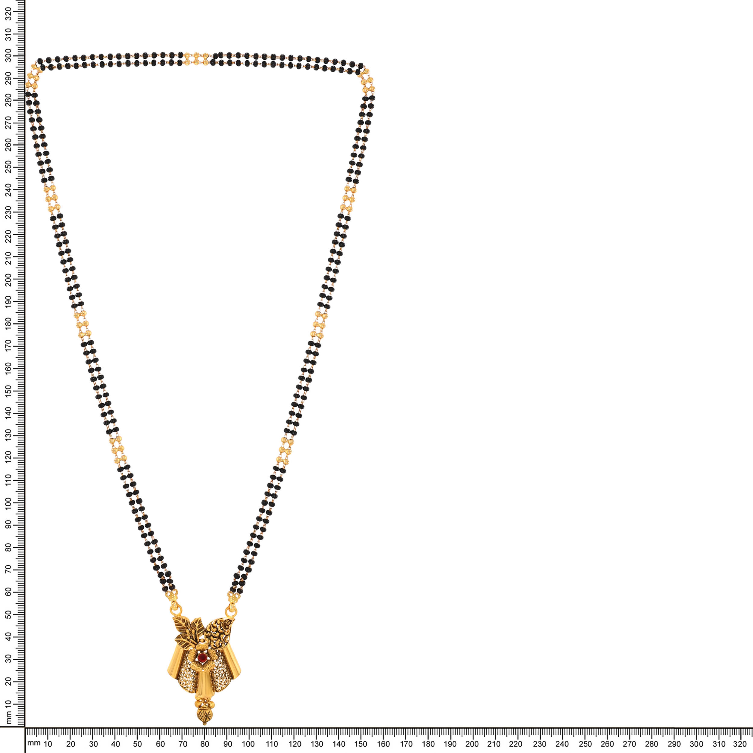 Leafy Bouquet Antique Gold Mangalsutra - Senco Gold and Diamonds