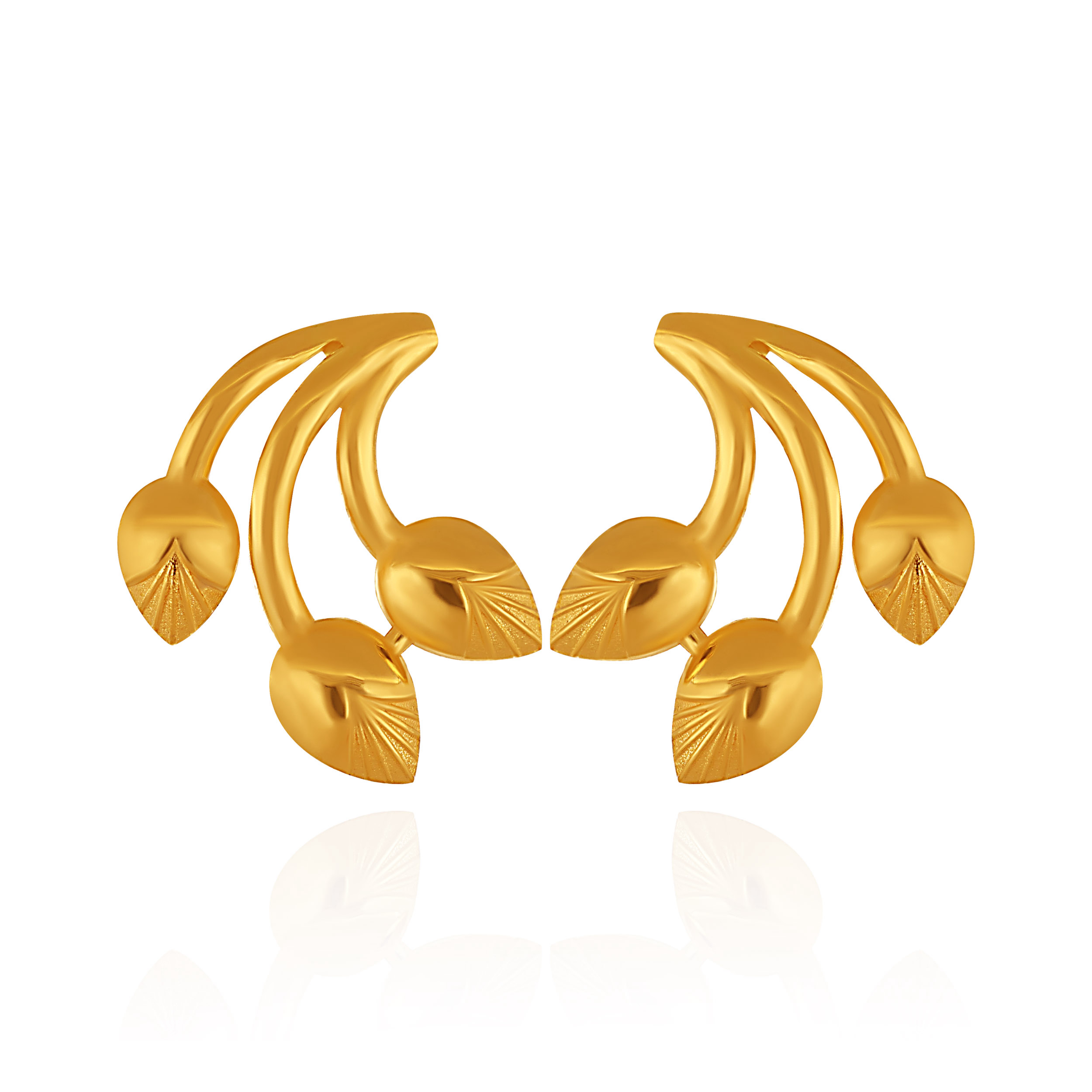 Radiant Leaf Gold Studs - Senco Gold and Diamonds