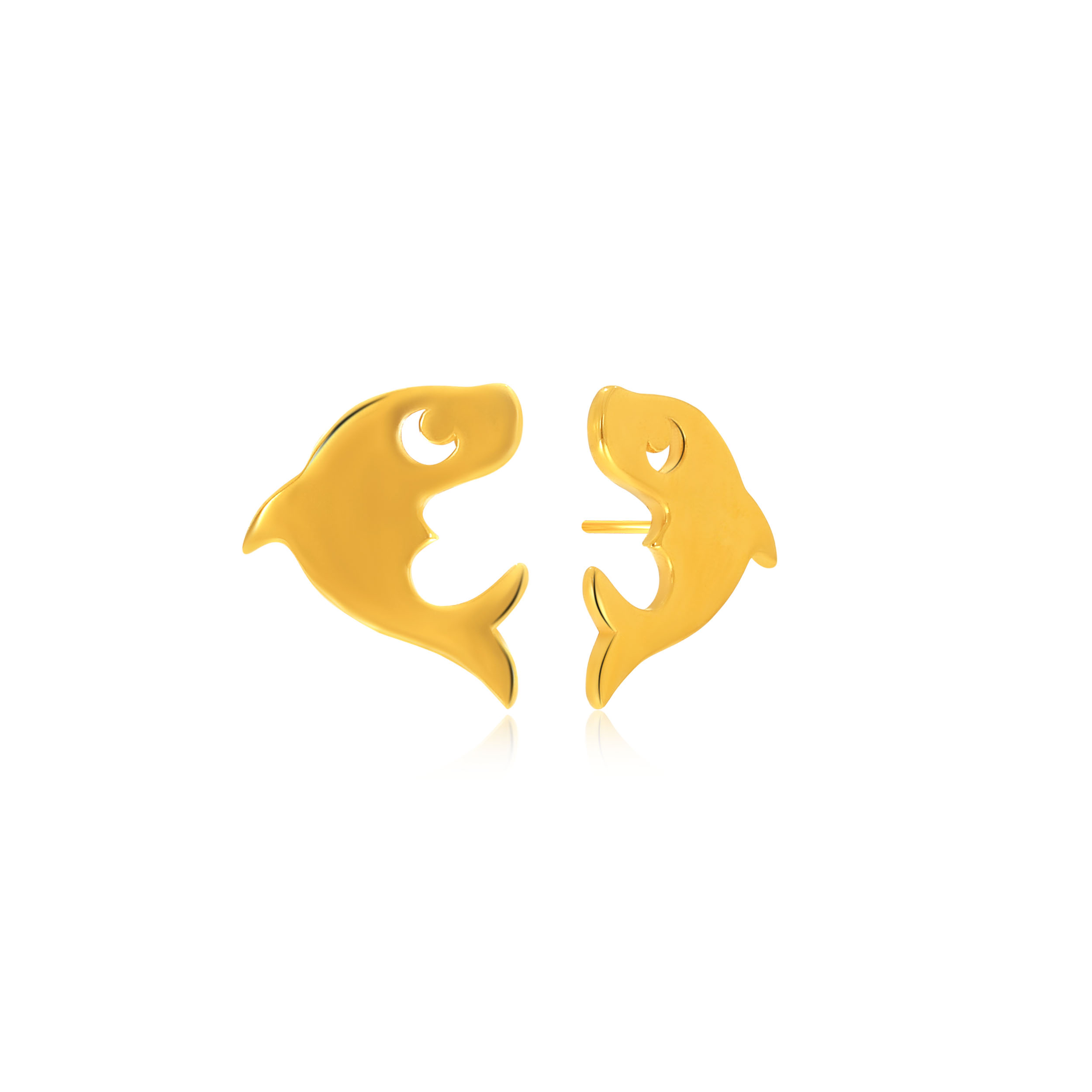 Mermaid's Dolphin Kids Gold Studs - Senco Gold and Diamonds