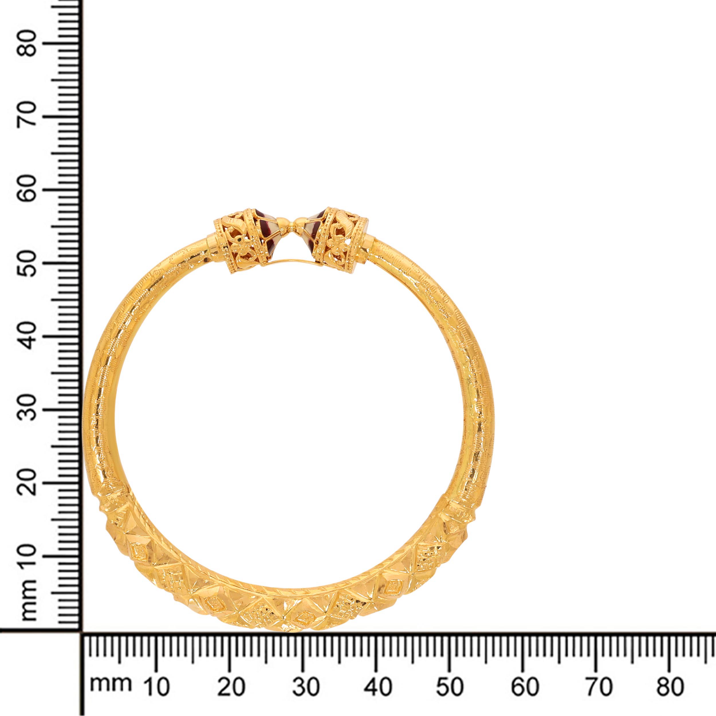 Traditional Enchant Gold Mukh Bangle - Senco Gold and Diamonds