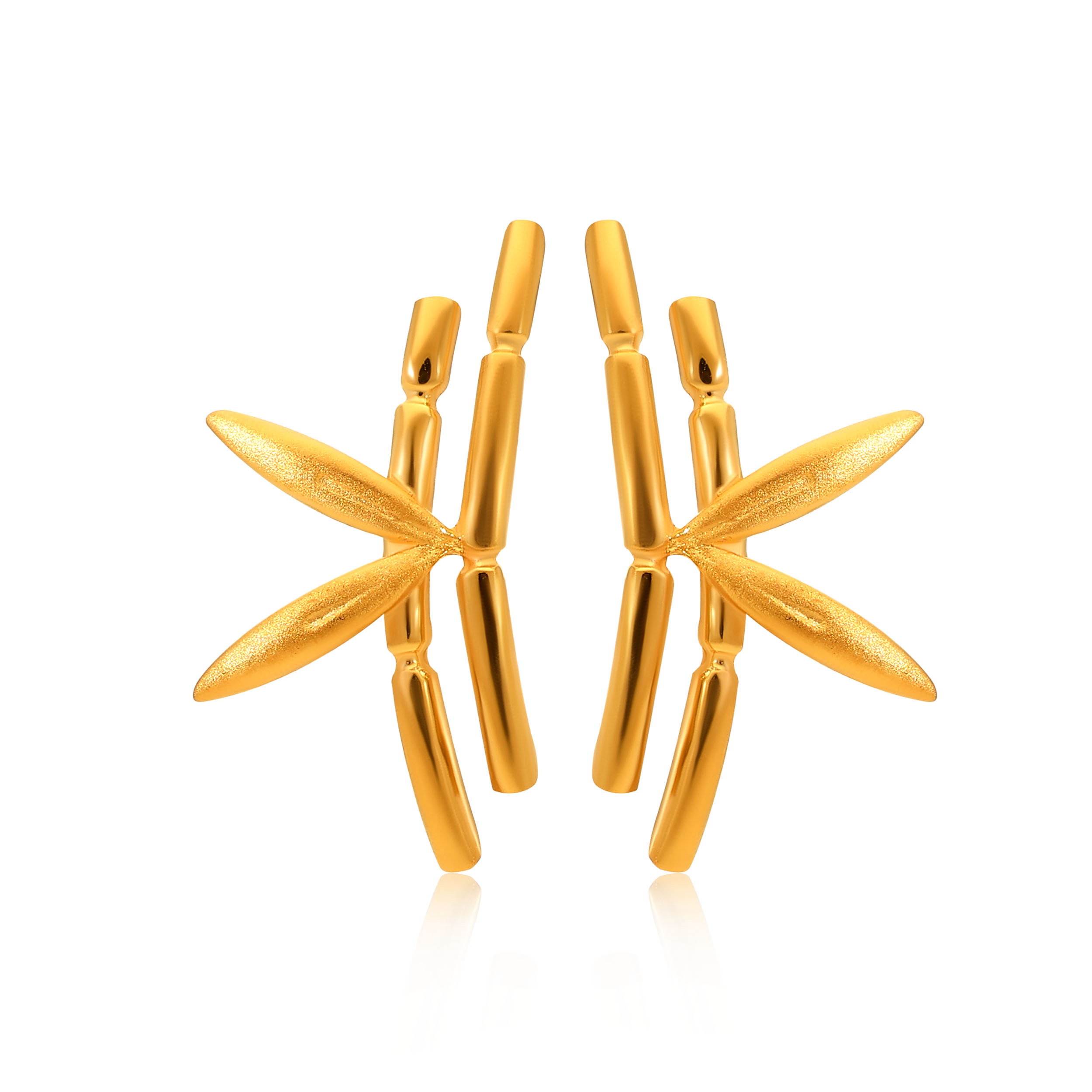 Bamboo Whisper Gold Earrings - Senco Gold and Diamonds