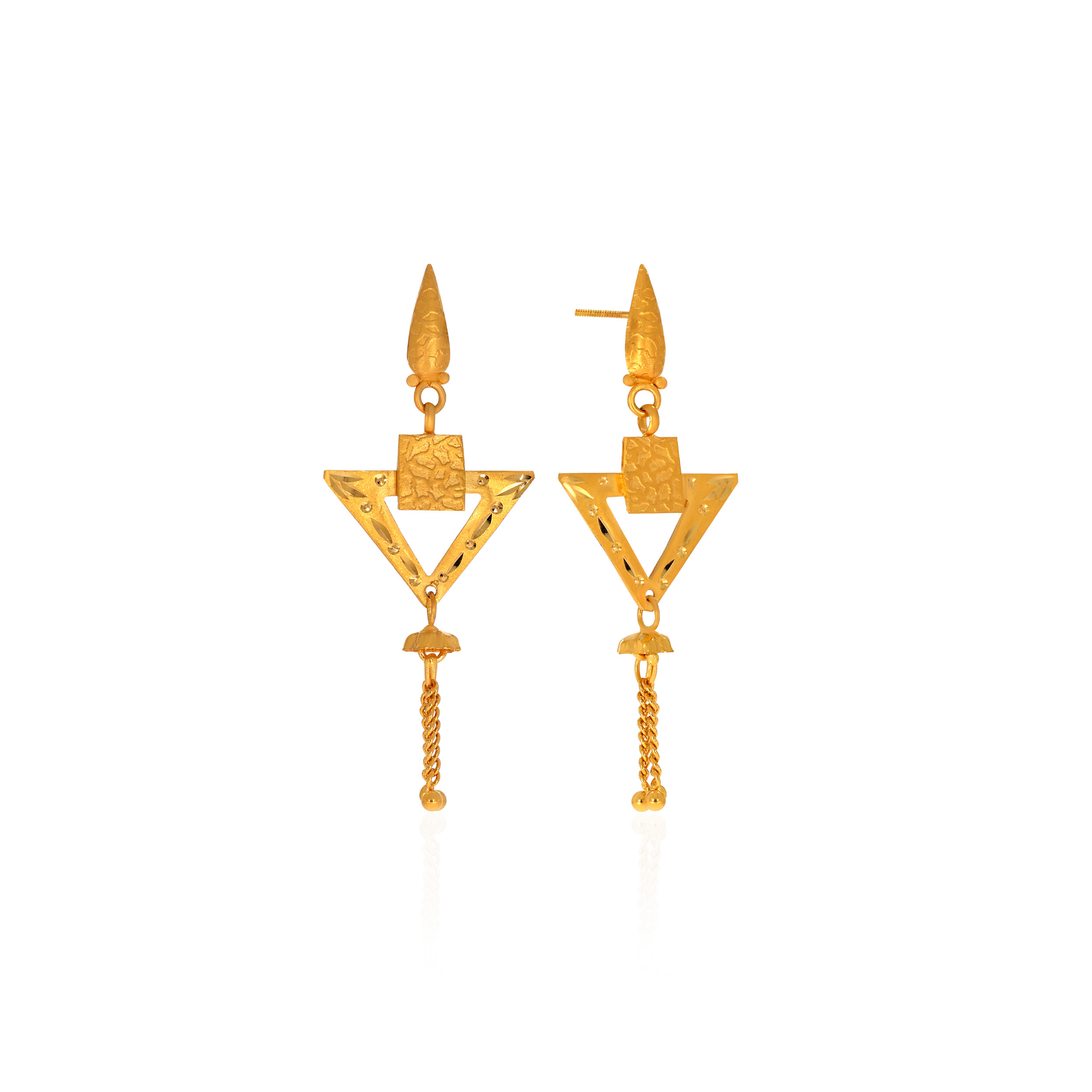 Elegant Art Gold Drop Earrings - Senco Gold and Diamonds