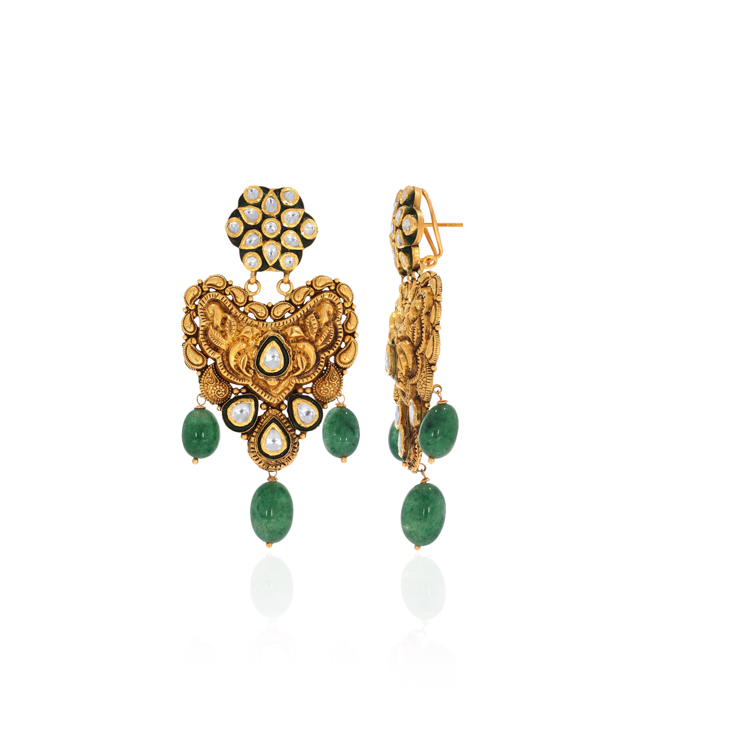 22K Yellow Gold Drop Earrings-GPGN-D000747300 - Senco Gold and Diamonds