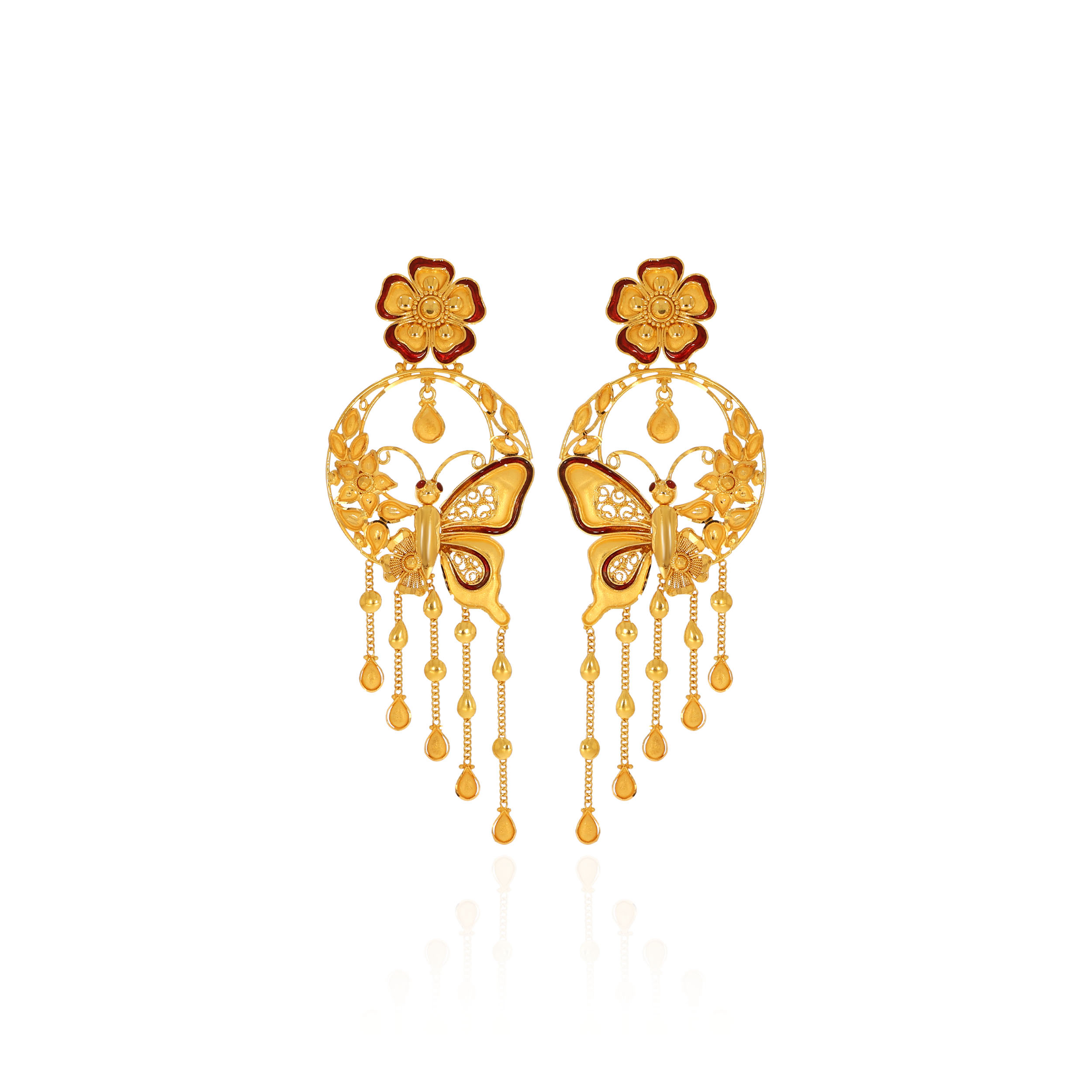 Flutter & Blossom Gold Earrings - Senco Gold and Diamonds