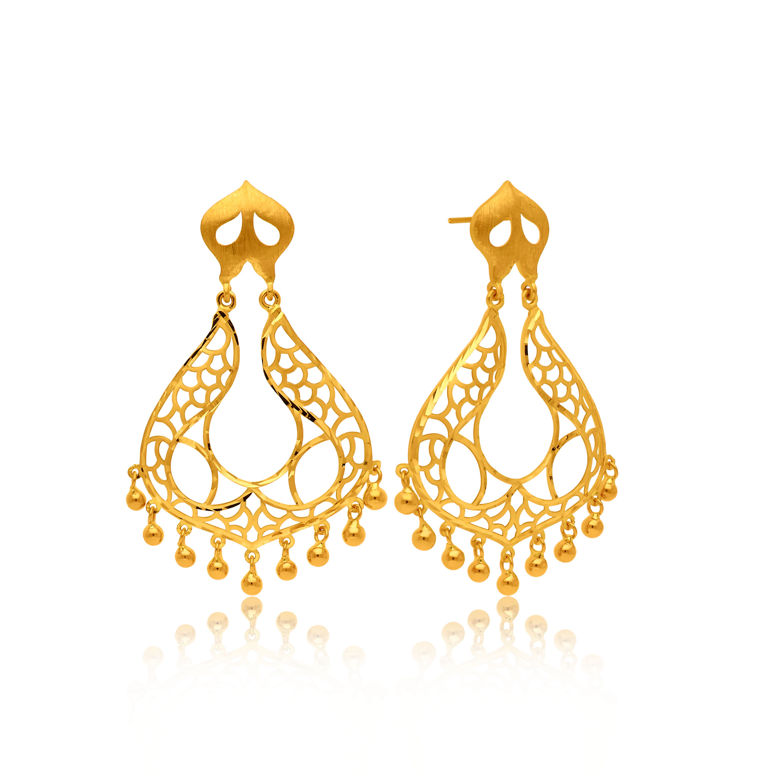 22K Yellow Gold Danglers_GP-SAD0006141 - Senco Gold and Diamonds