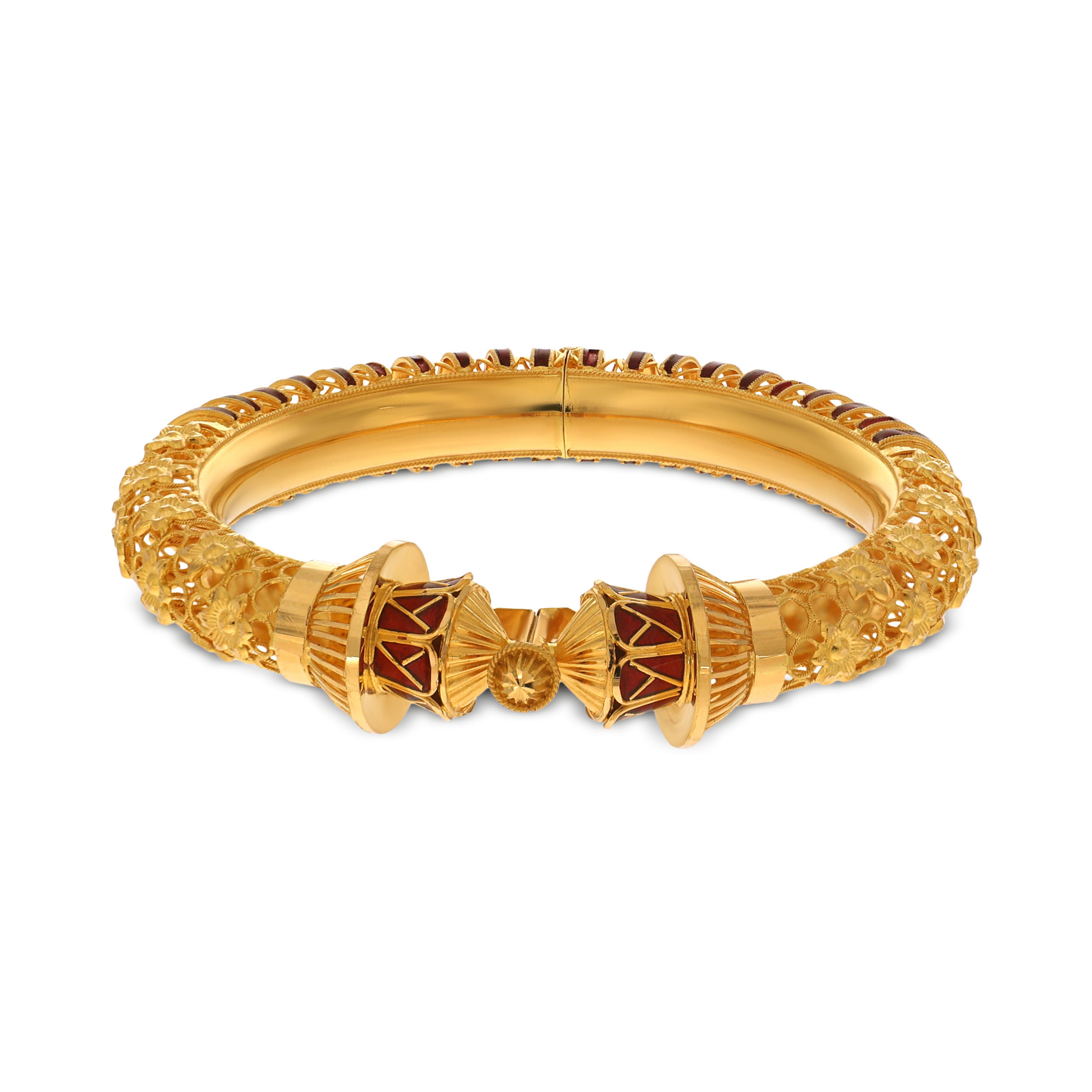 Regalia Rouge Gold Mukh Bangle - Senco Gold and Diamonds