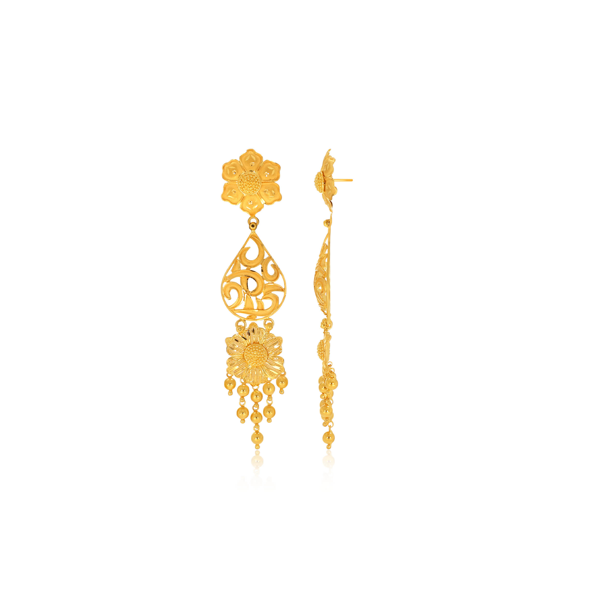 Droplet Bloom Gold Earrings - Senco Gold and Diamonds