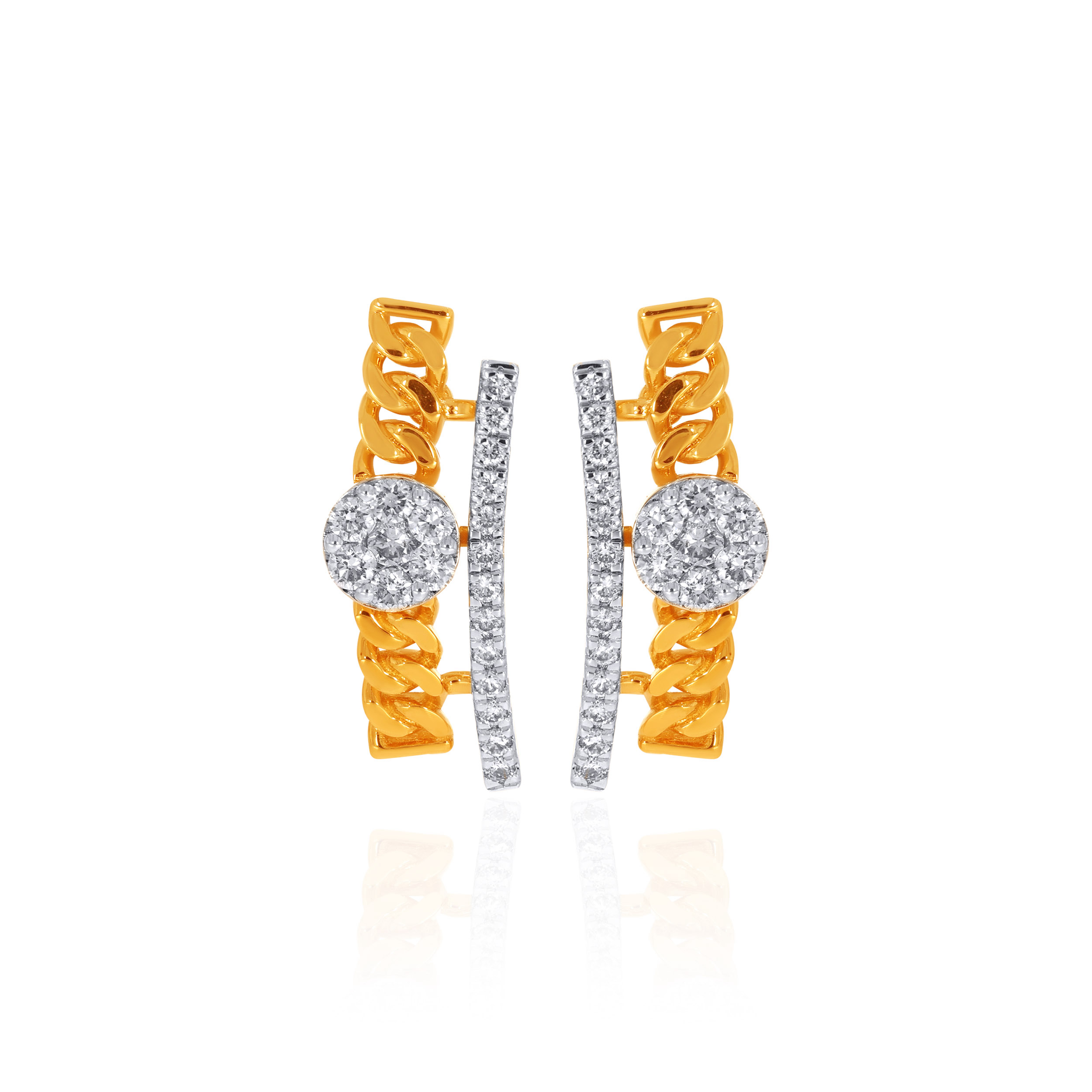 14K Yellow Gold Diamond Drop Earrings-DT-D000772714 - Senco Gold and Diamonds