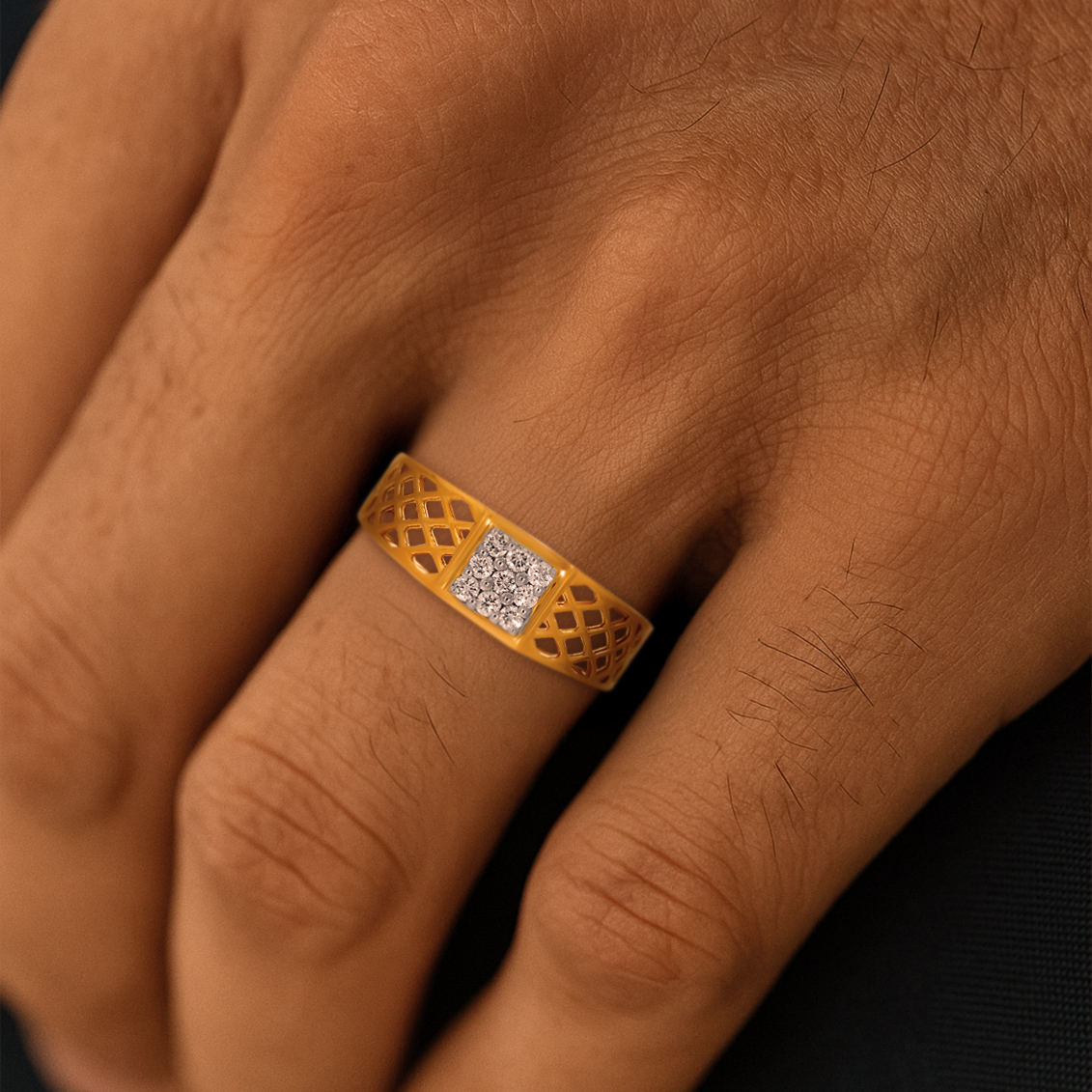 GridWeave Men’s Diamond Ring - Senco Gold and Diamonds