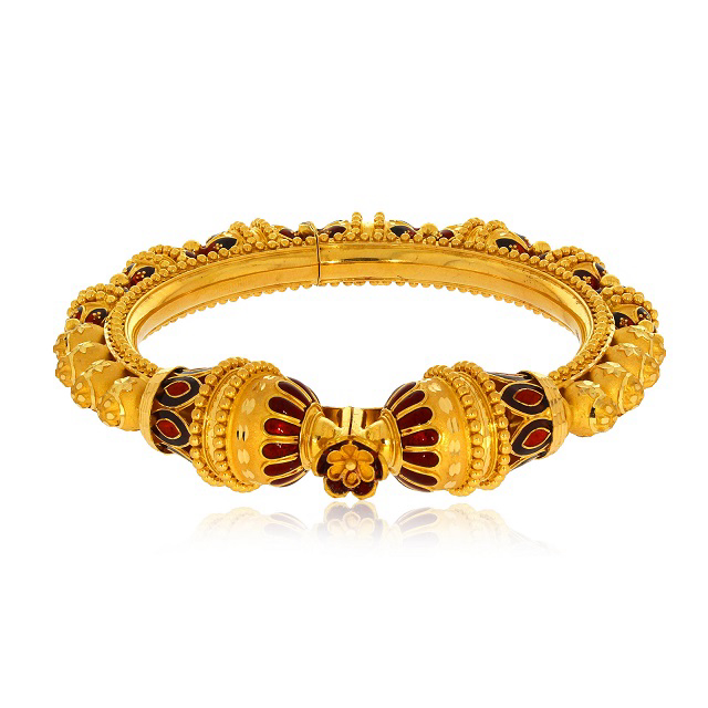 Rajkot Art Gold Mukh Bangle - Senco Gold and Diamonds