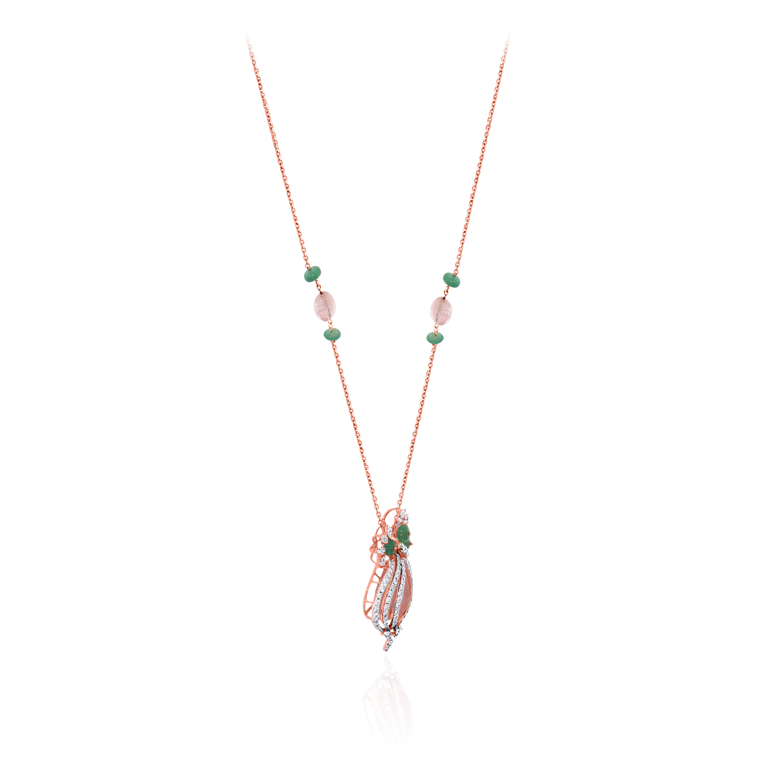 Blooming Bud Diamond Chain Pendant - Senco Gold and Diamonds