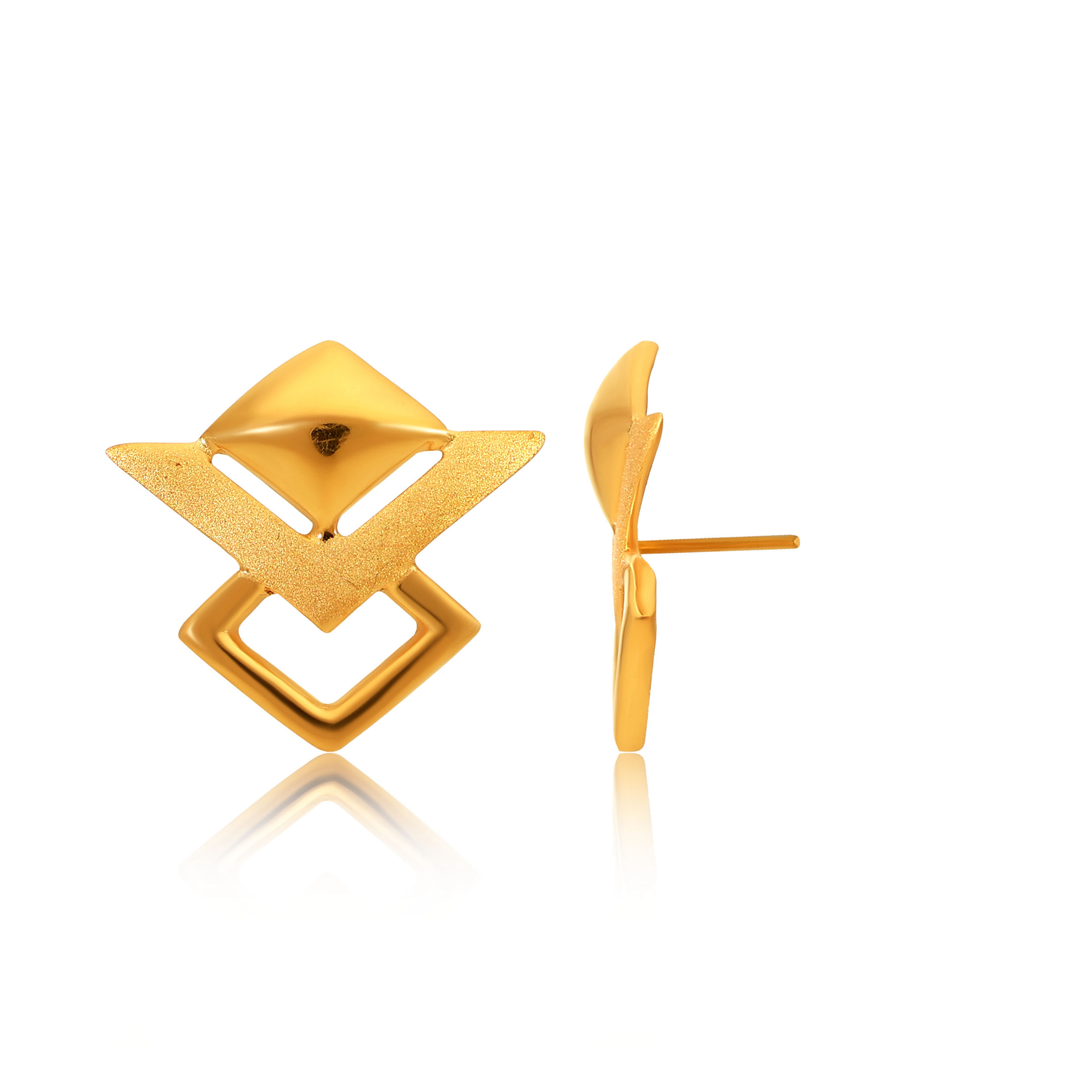 Celestia Edge Gold Studs - Senco Gold and Diamonds