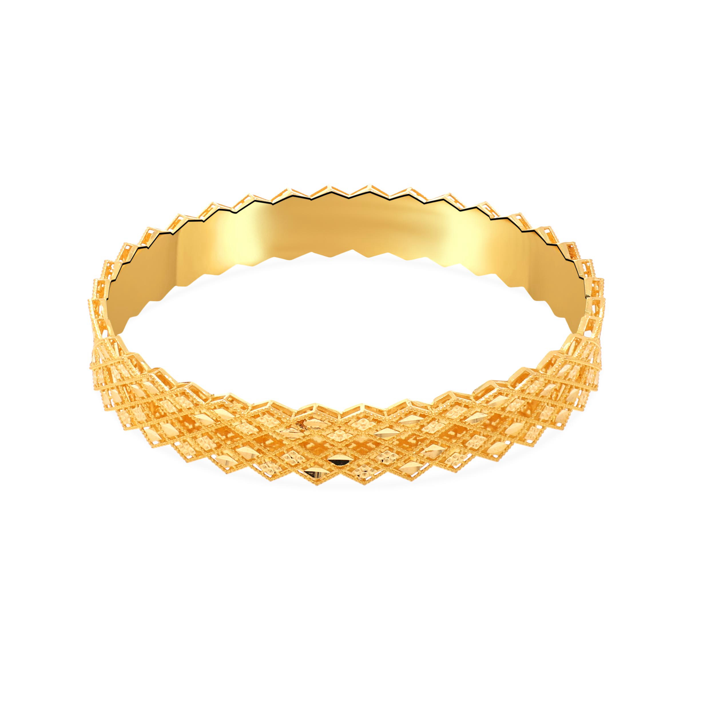 Rhombic Splendour Gold Bangle - Senco Gold and Diamonds