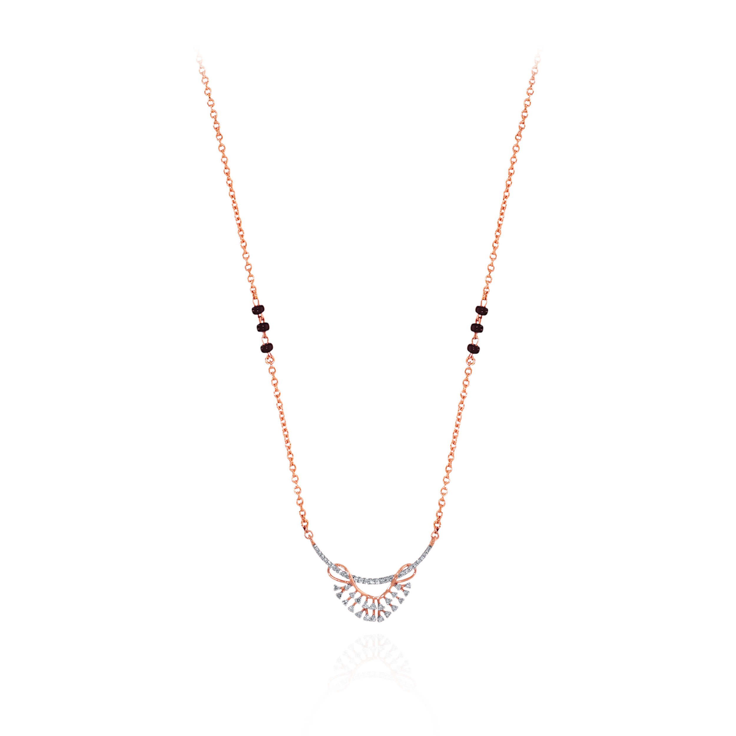 Rosé Aura Diamond Mangalsutra - Senco Gold and Diamonds