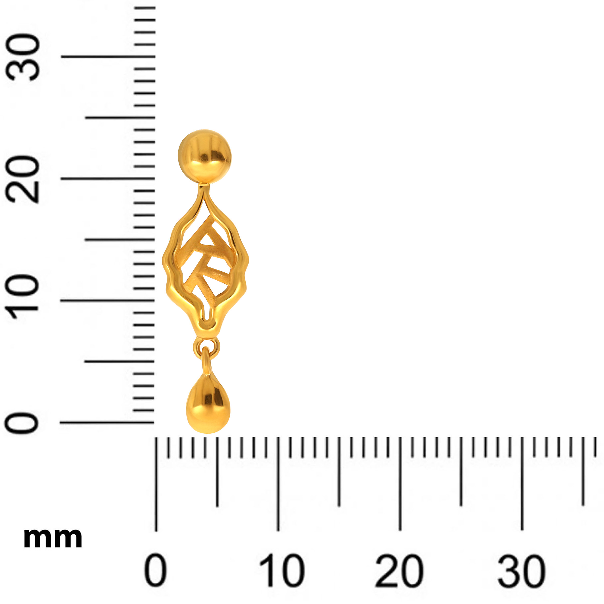 Wavy Leaf Gold Drop Earrings - Senco Gold and Diamonds