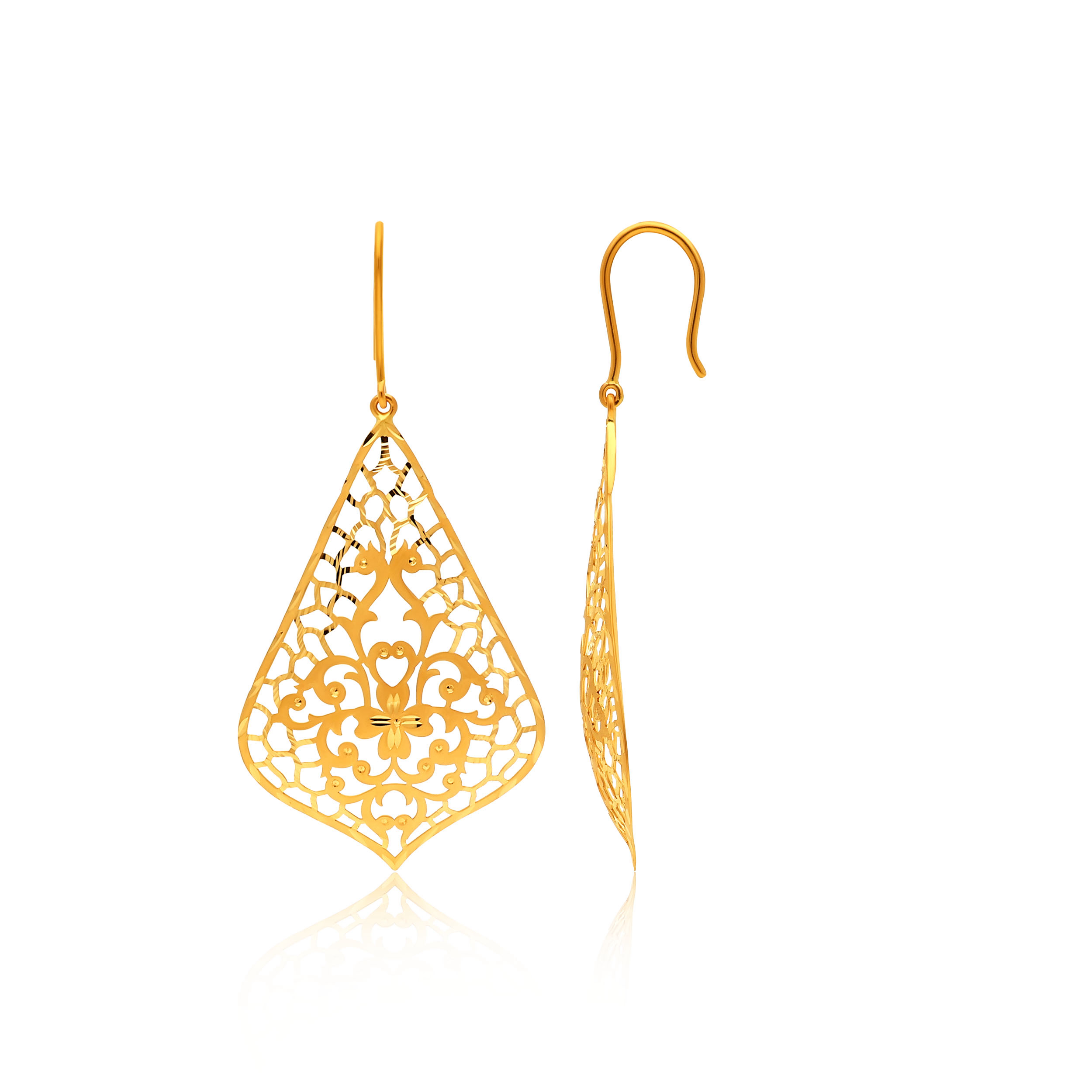 22K Yellow Gold Danglers_GP-SAD0006302 - Senco Gold and Diamonds