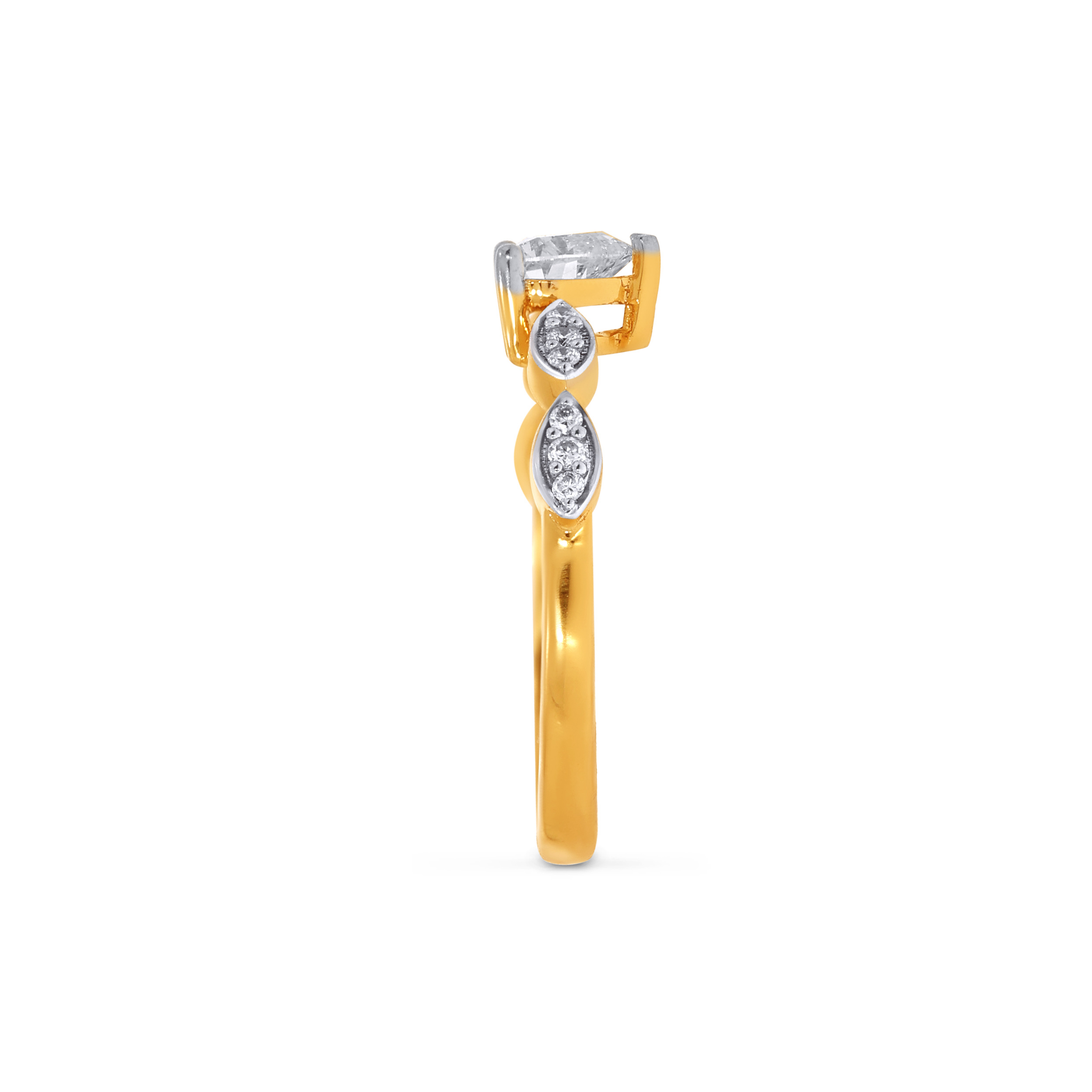 Leafy Adore Solitaire Ring - Senco Gold and Diamonds