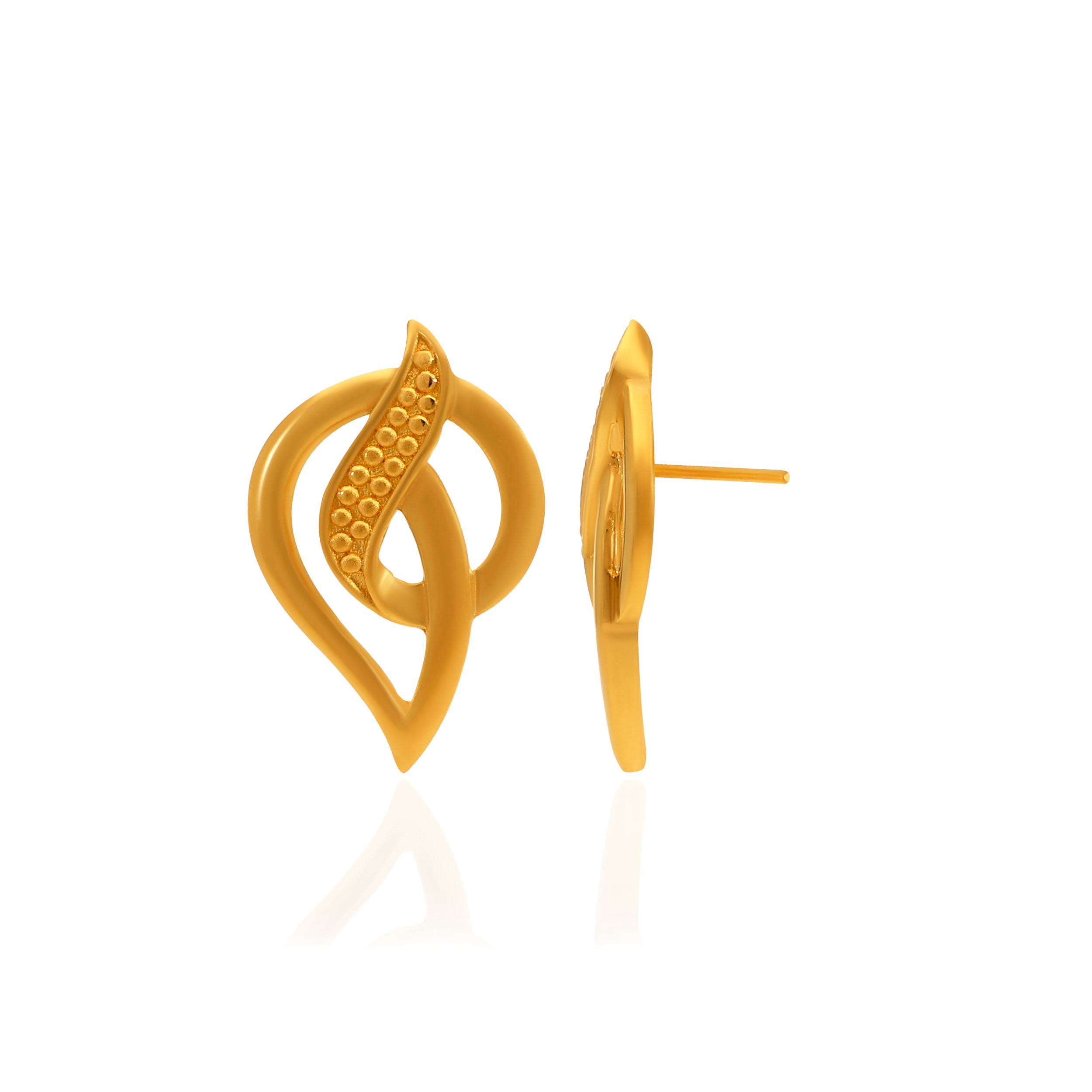 Gilded Whirl Gold Studs - Senco Gold and Diamonds