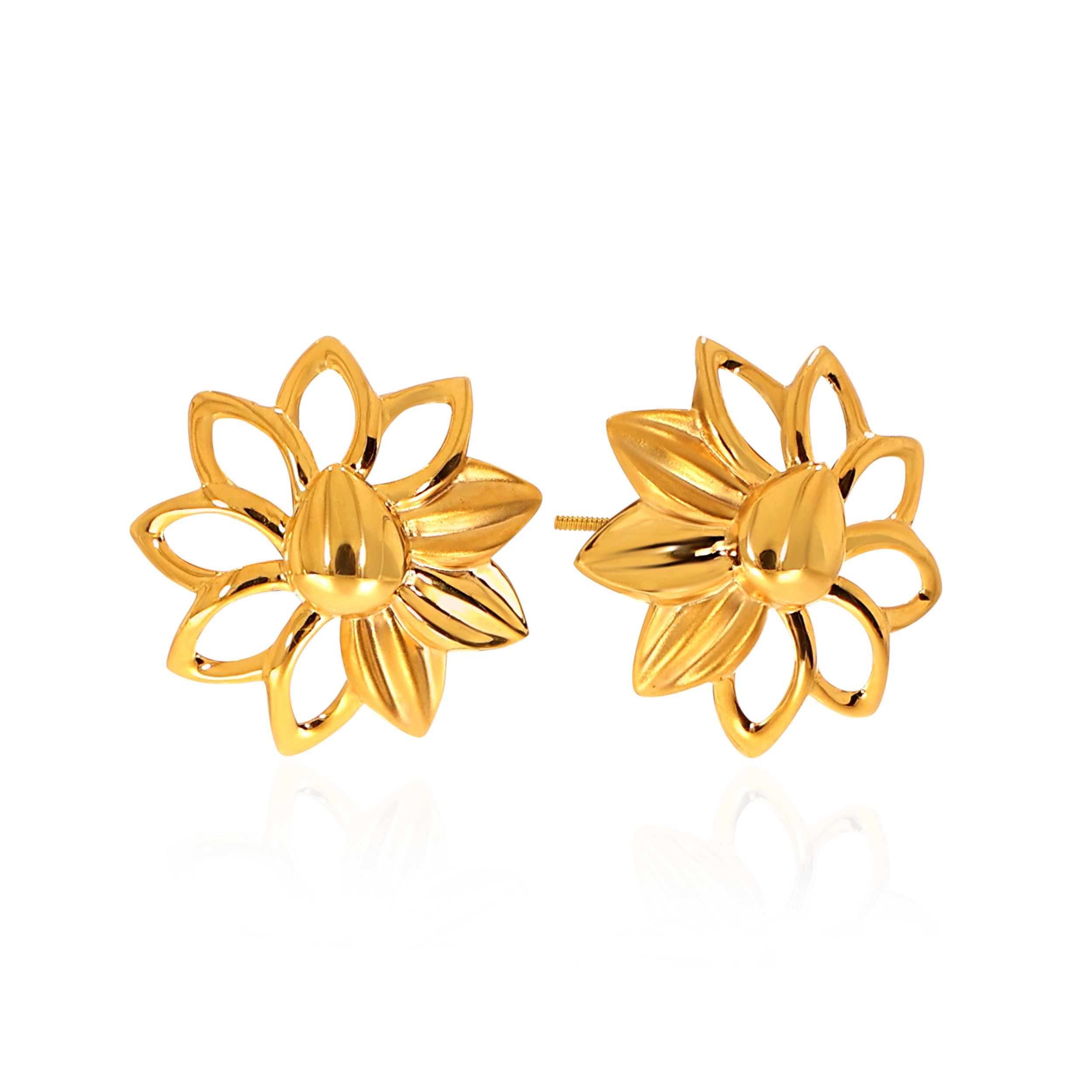 Versatile Bloom Gold Studs - Senco Gold and Diamonds