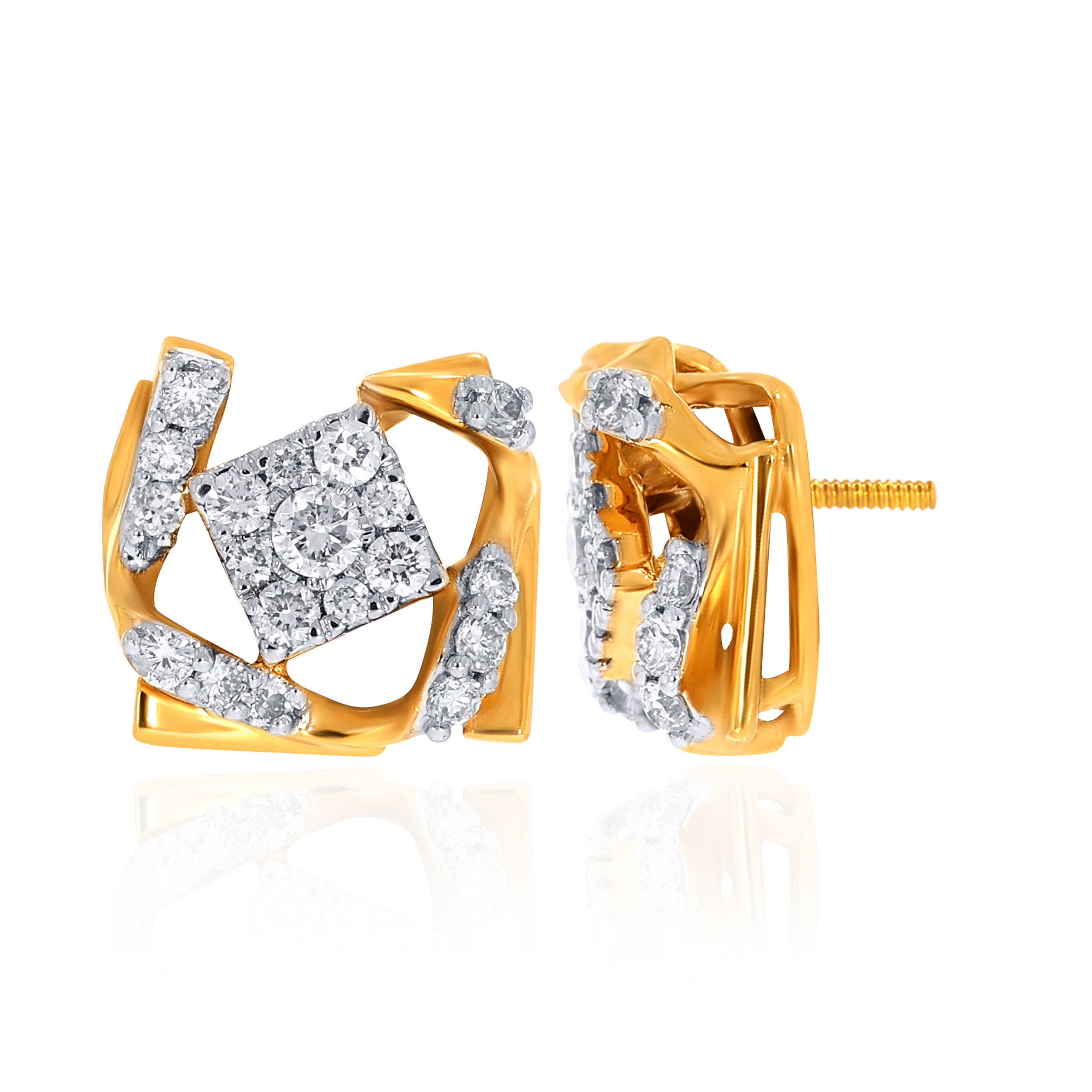 14K Yellow Gold Diamond Studs Earrings-DT-D000667415 - Senco Gold and Diamonds