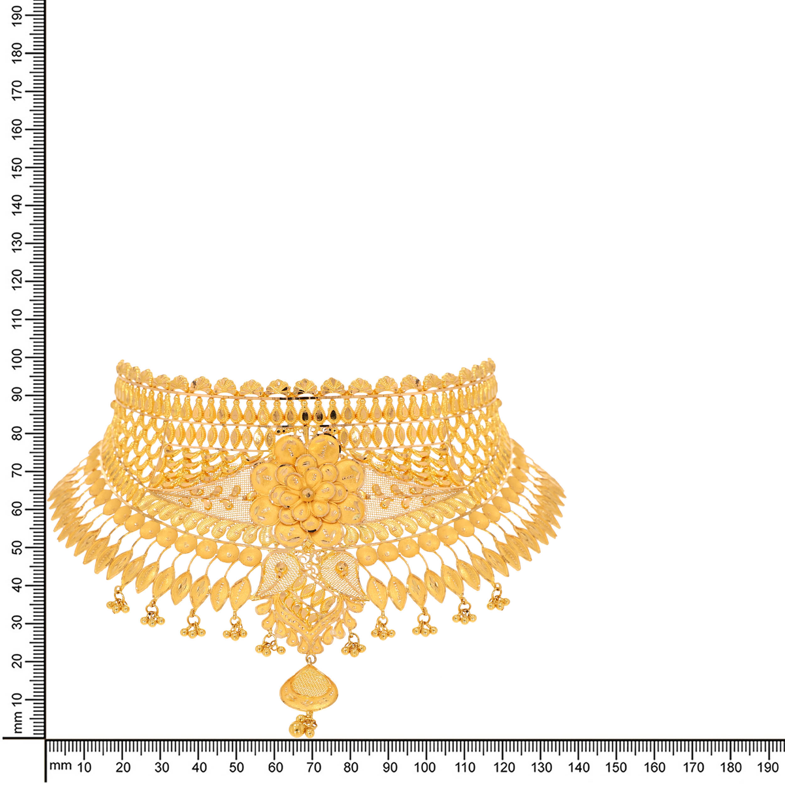 Mesh & Bloom Statement Gold Choker - Senco Gold and Diamonds