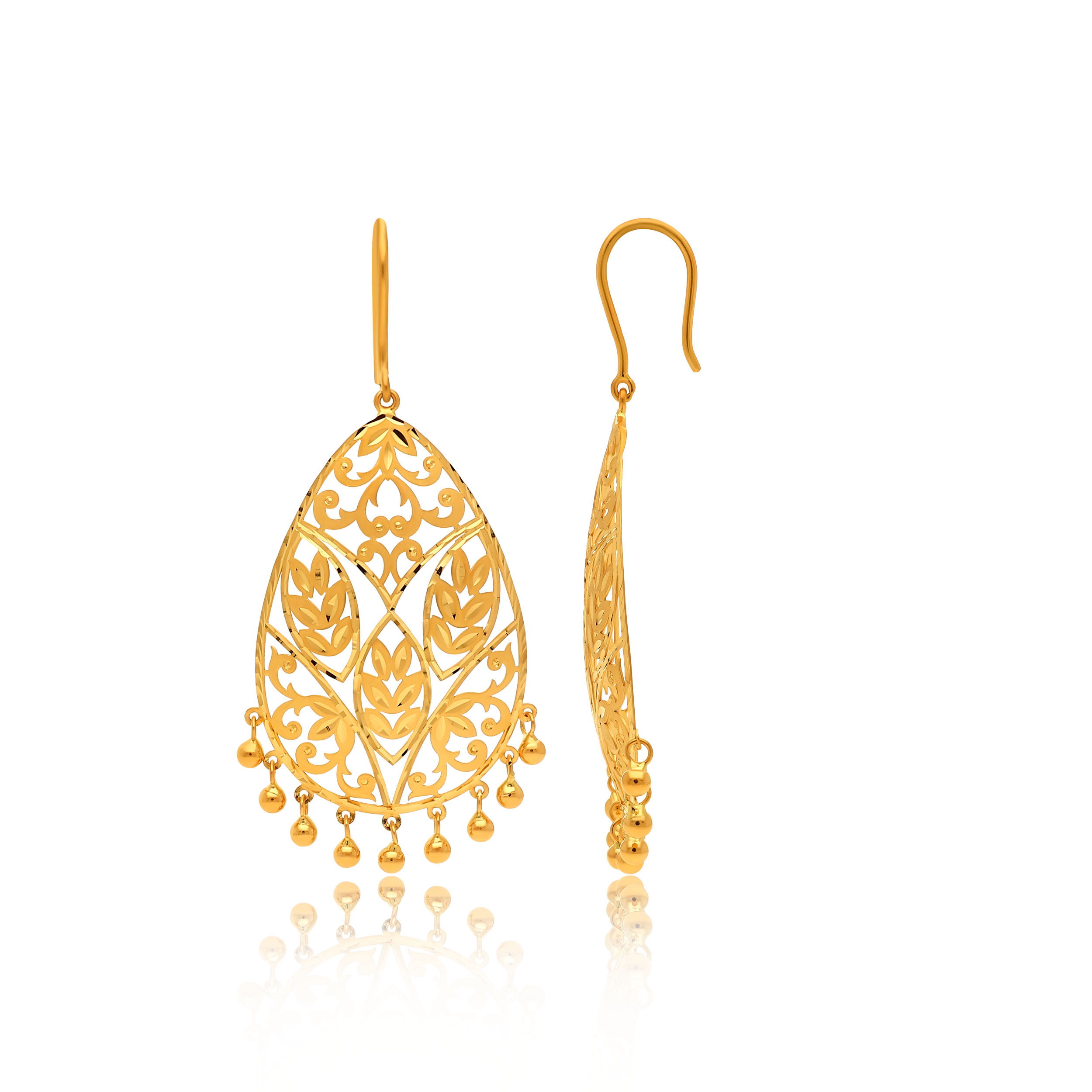 22K Yellow Gold Danglers_GP-SAD0006300 - Senco Gold and Diamonds