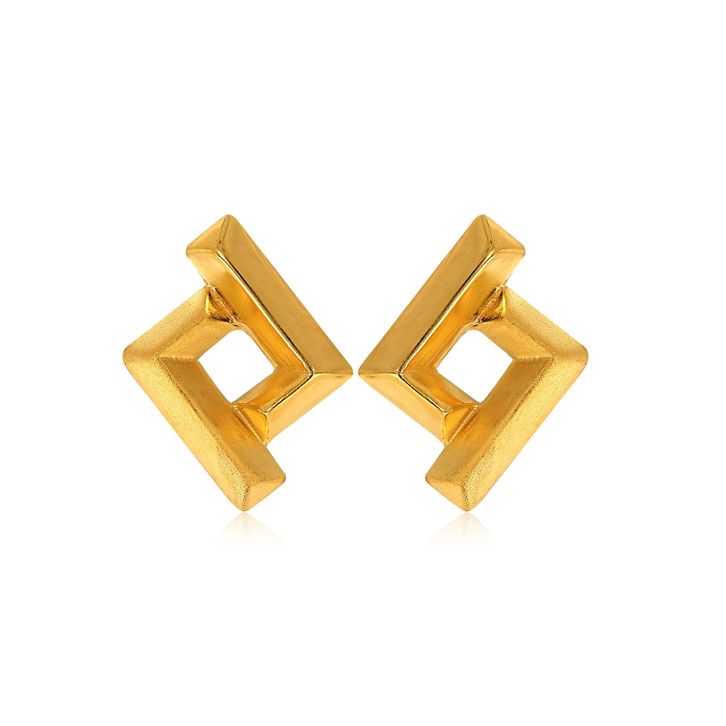 Rhombic Tales Gold Studs - Senco Gold and Diamonds