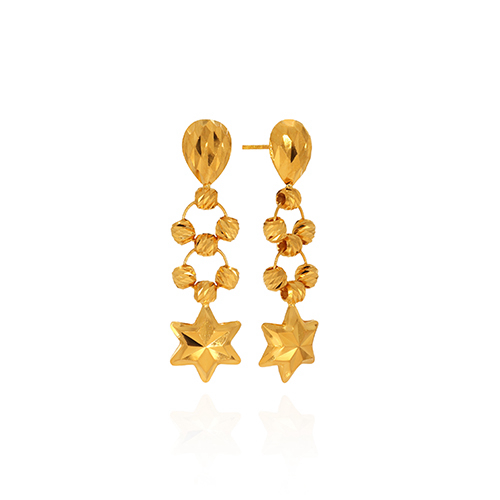 Starry Rhythm Gold Drop Earrings - Senco Gold and Diamonds