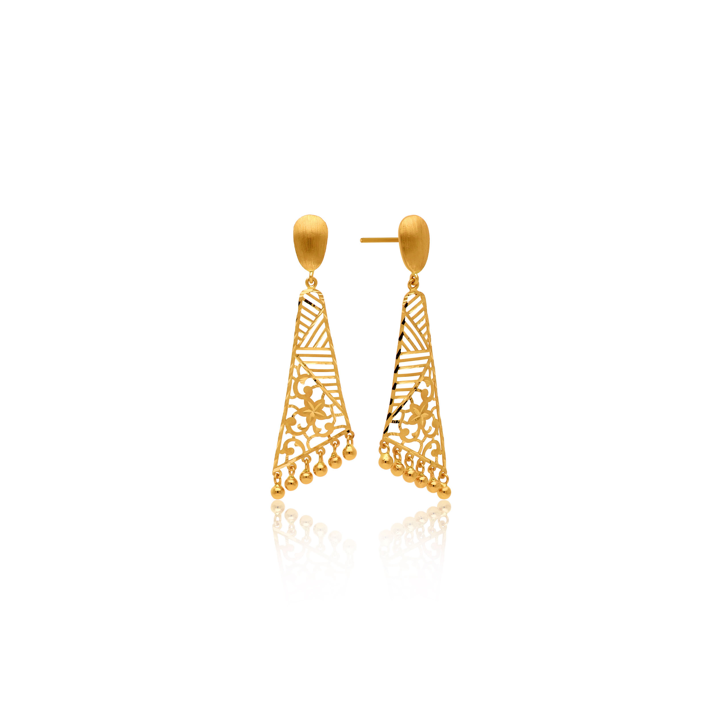 Modern Flair Gold Earrings - Senco Gold and Diamonds