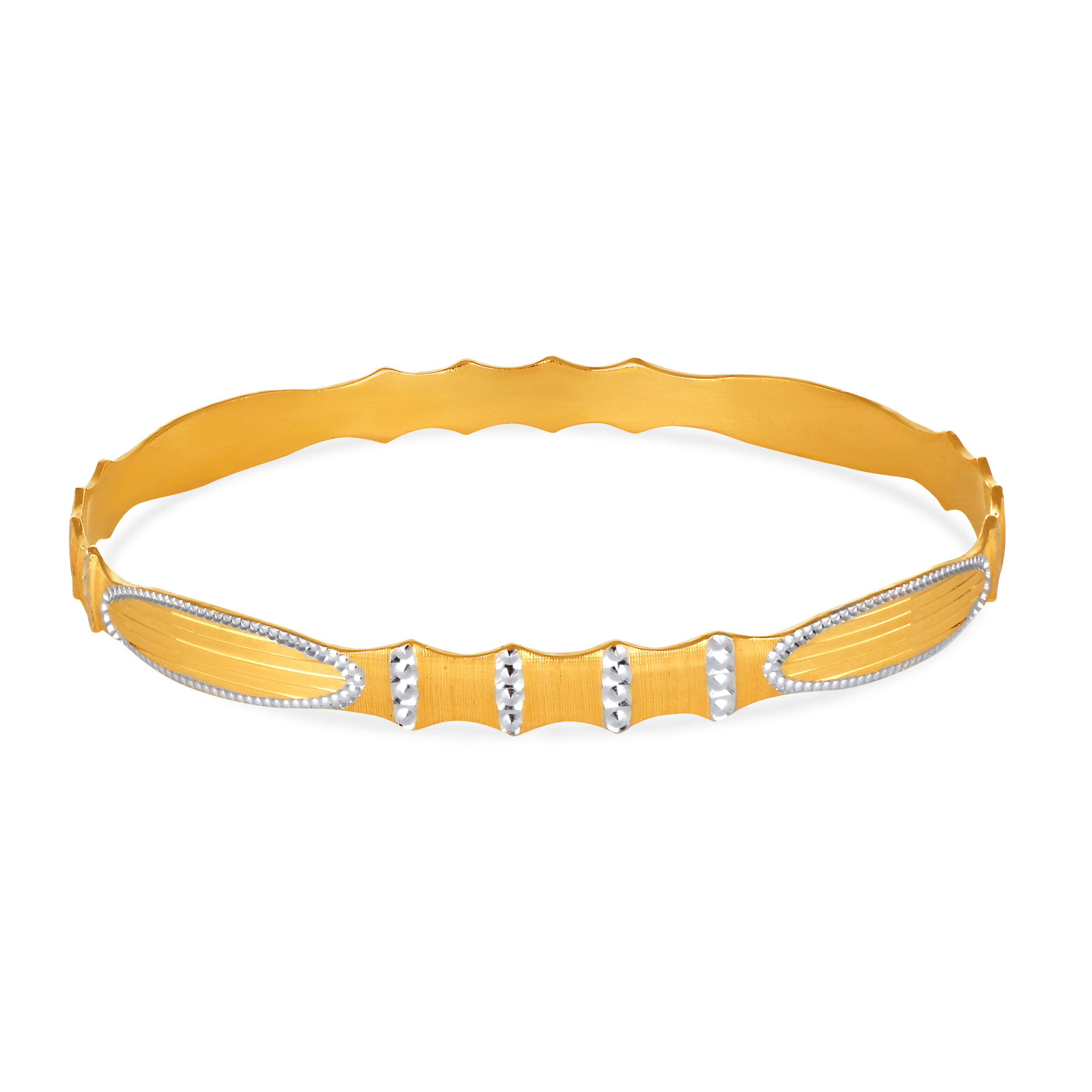 Striking Waves Gold Bangle - Senco Gold and Diamonds
