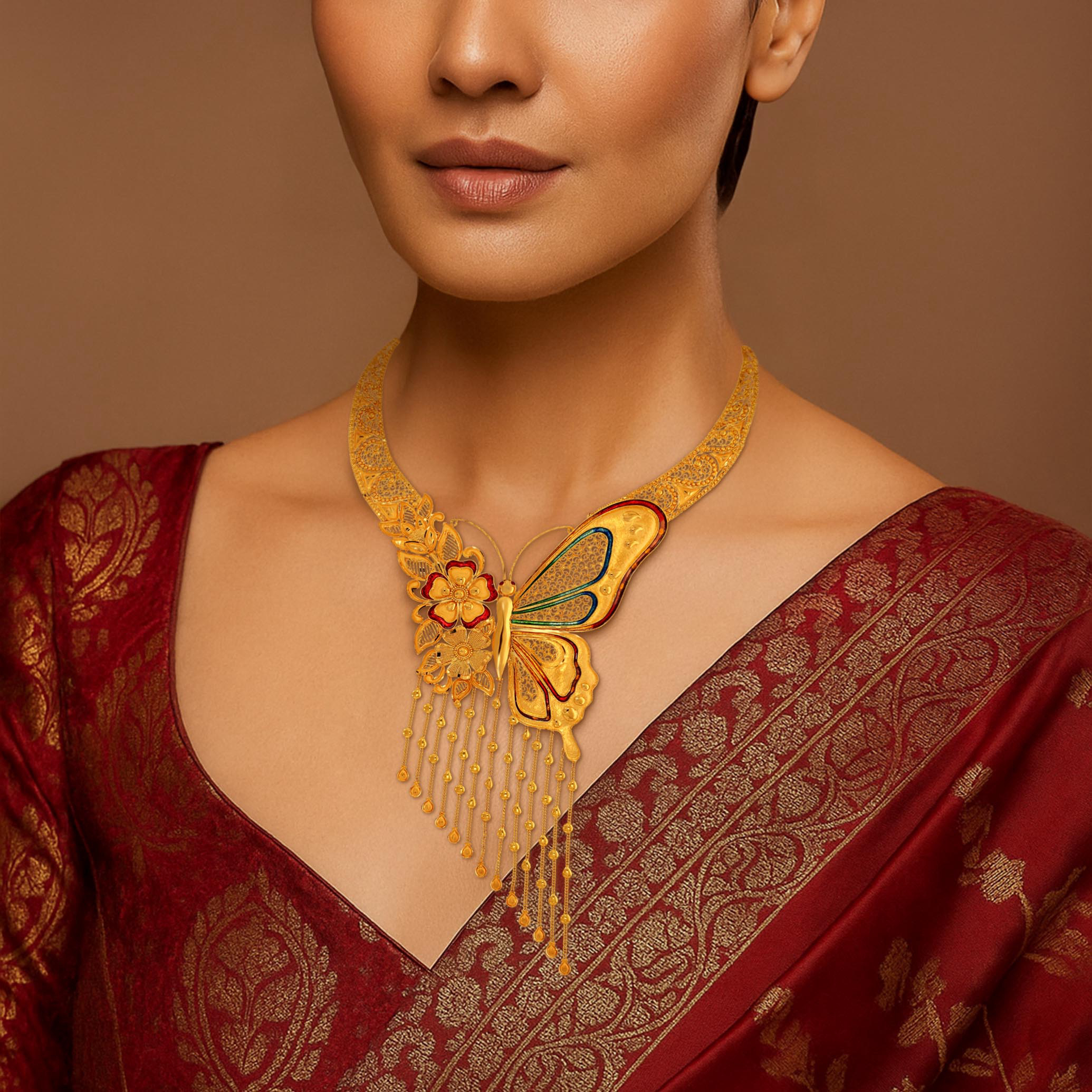 Monarch Butterfly Gold Necklace - Senco Gold and Diamonds