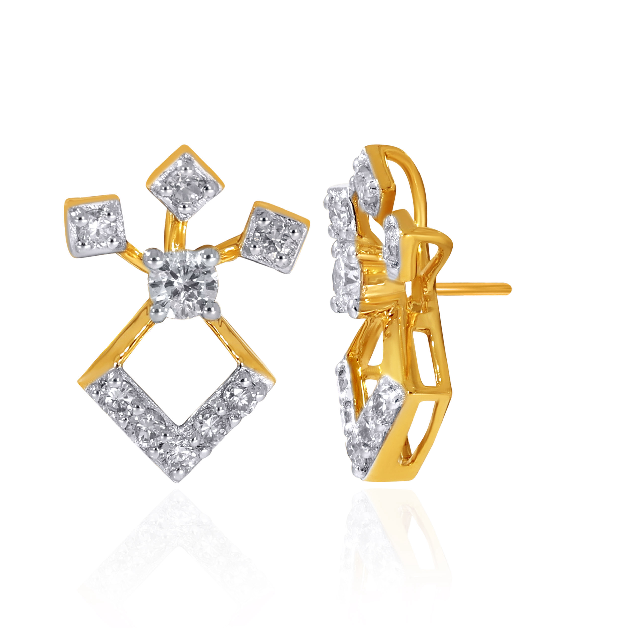 Radiant Rhombus Diamond Studs - Senco Gold and Diamonds