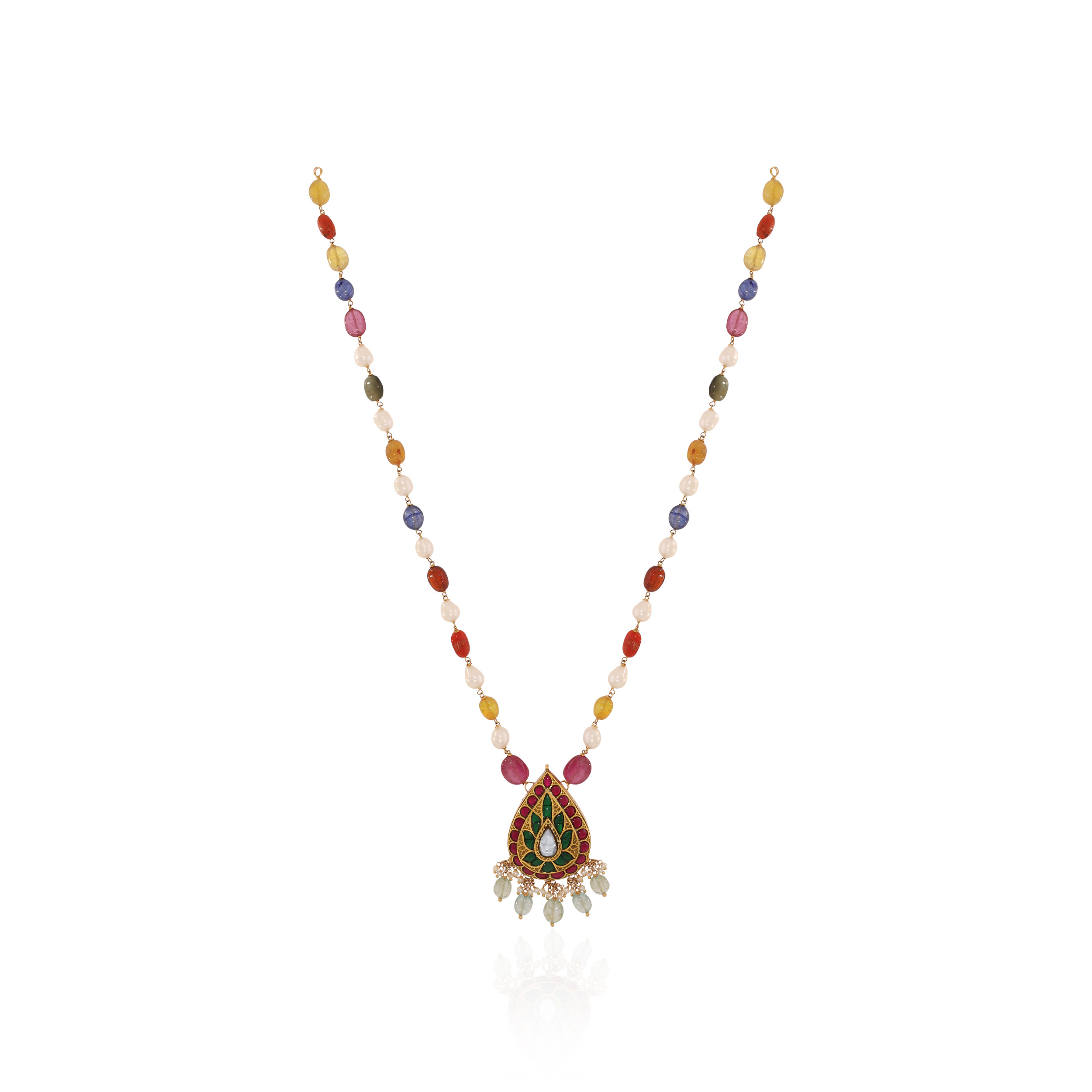 22K Yellow Gold Kundan Necklace-GN-D000788439 - Senco Gold and Diamonds