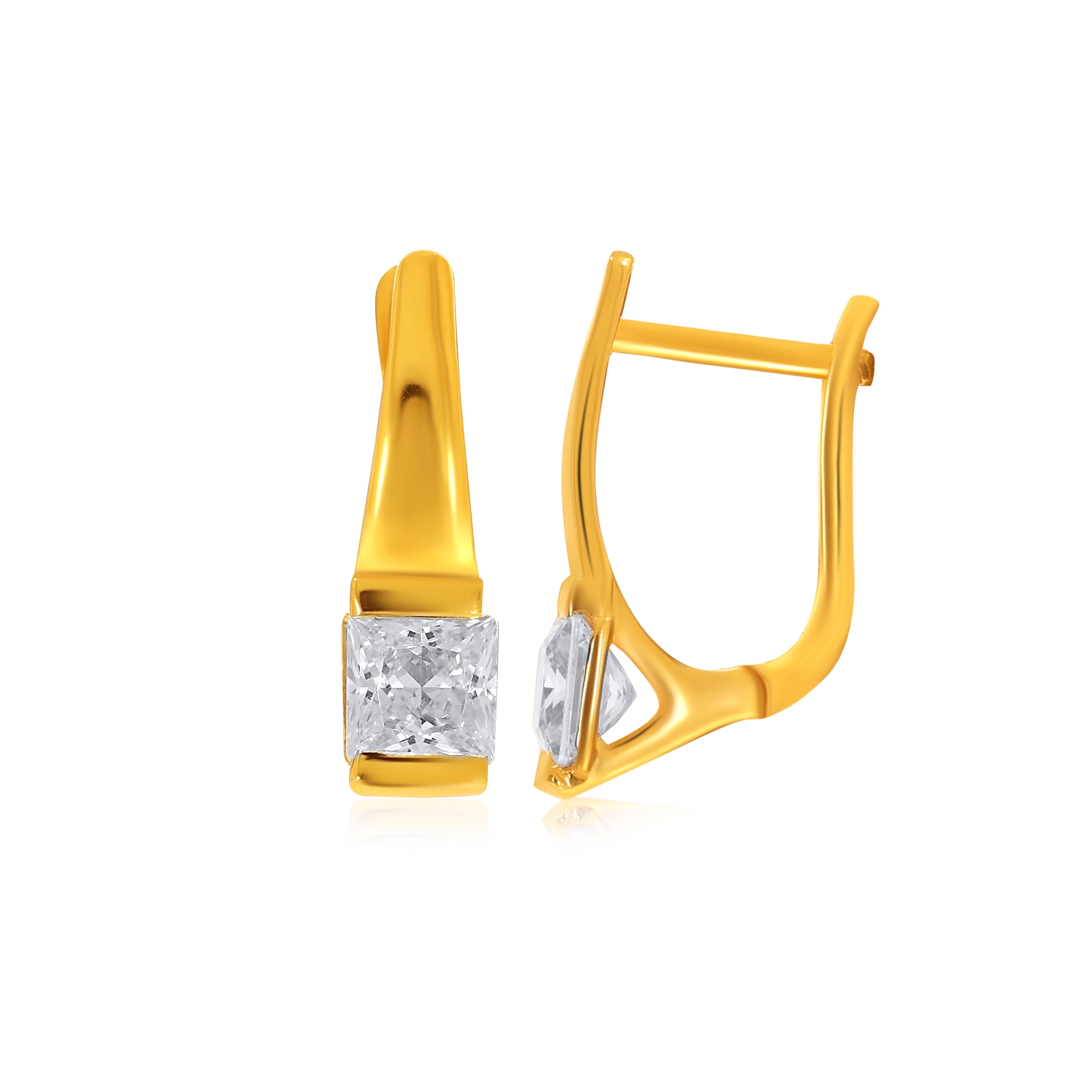 Tower of Beauty Gold Hoop Earrings - Senco Gold and Diamonds