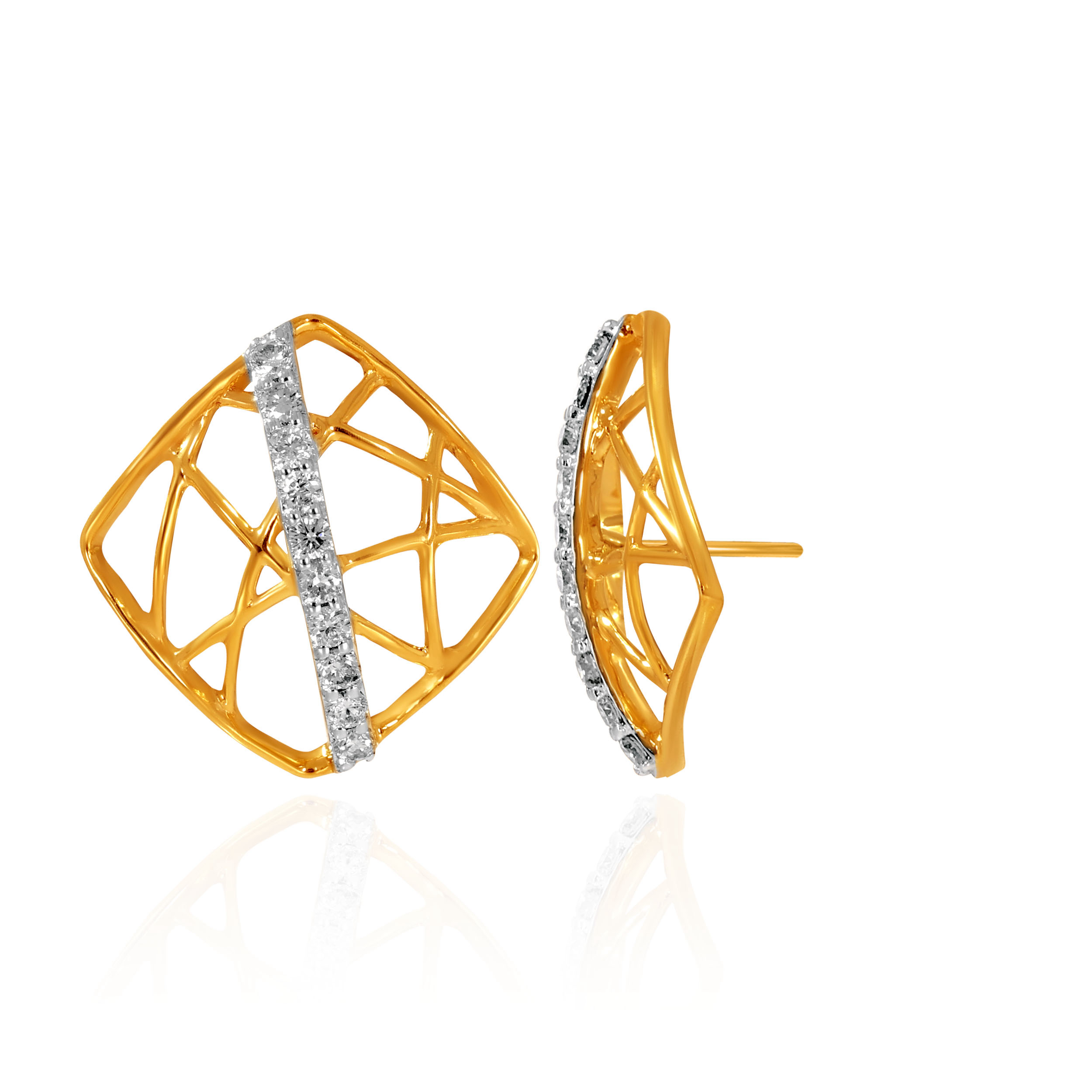Geometric Glimmer Diamond Studs - Senco Gold and Diamonds