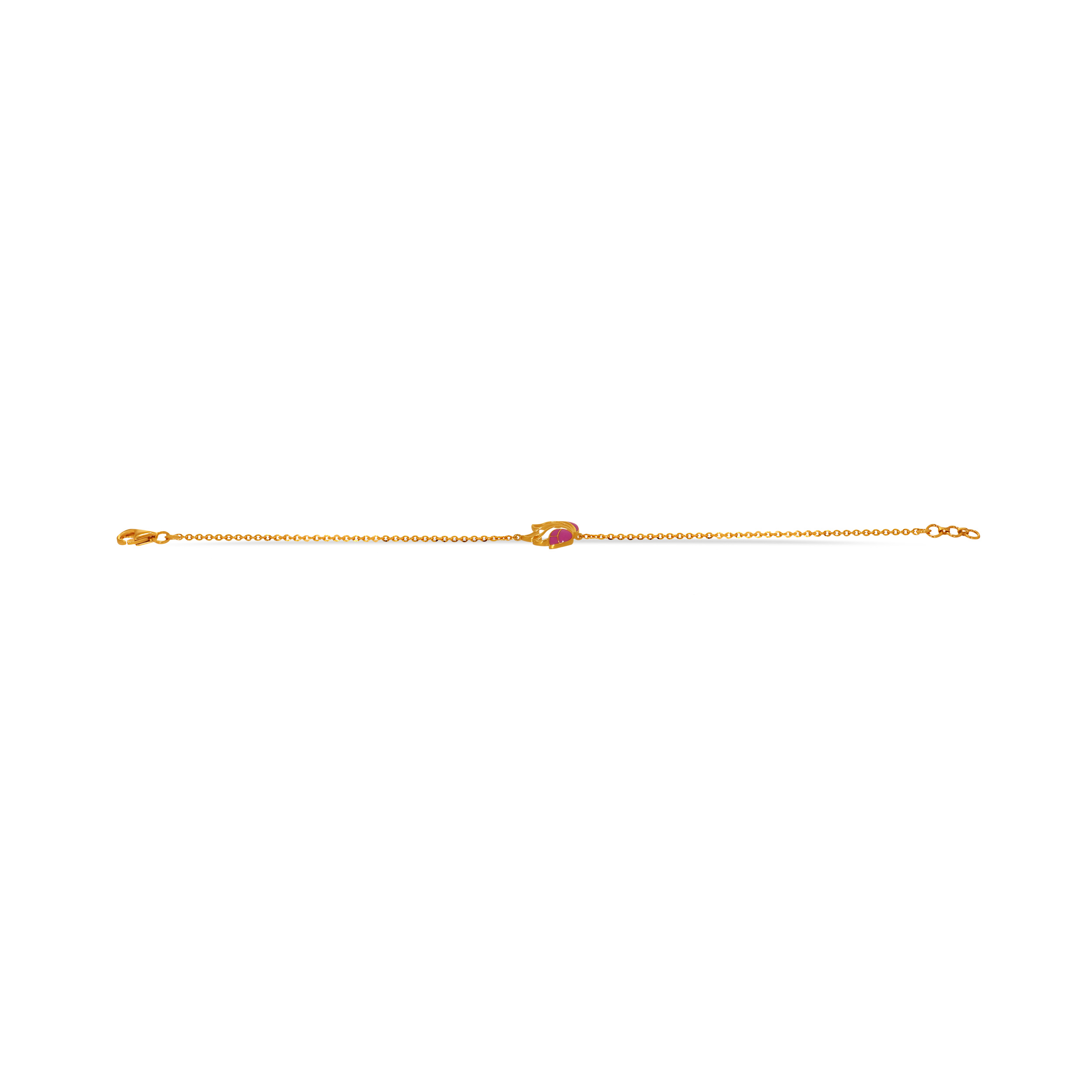 Pink Lotus Poise Gold Chain Bracelet - Senco Gold and Diamonds
