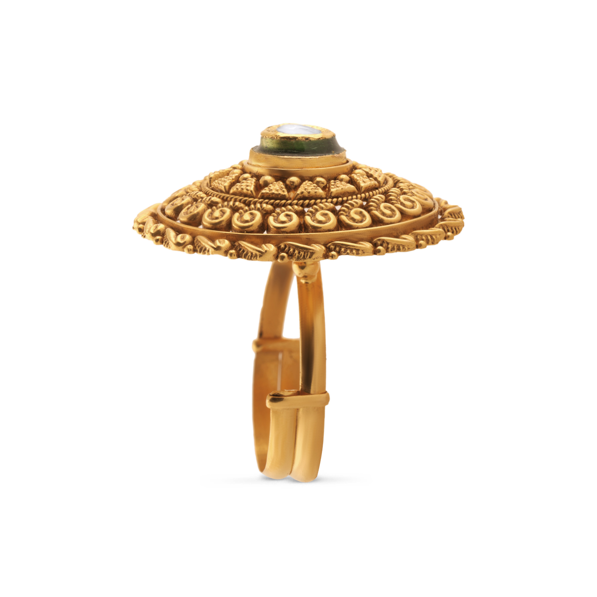 Regalia Luxe Kundan Gold Ring - Senco Gold and Diamonds