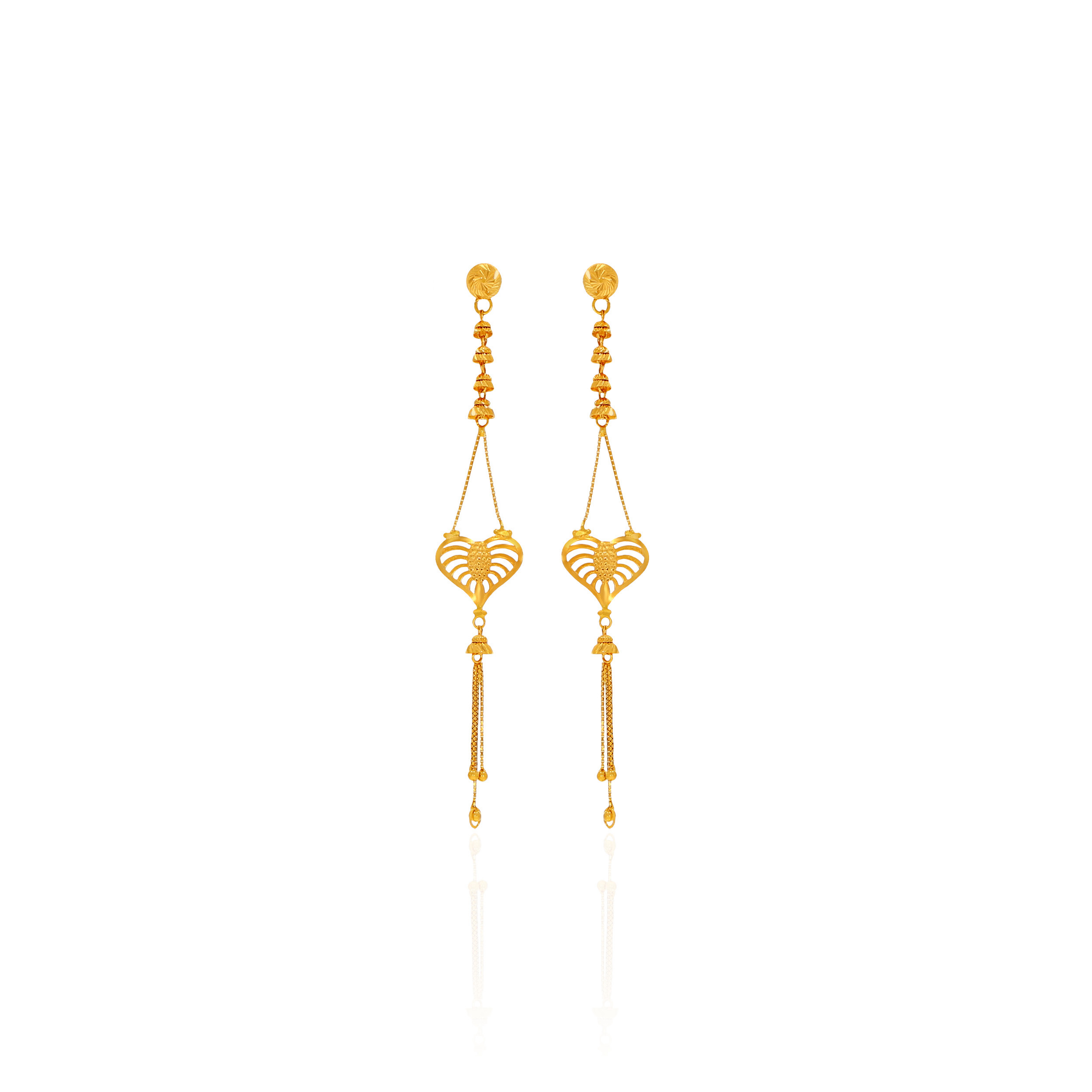 Enchanted Threads Long Gold Earrings - Senco Gold and Diamonds