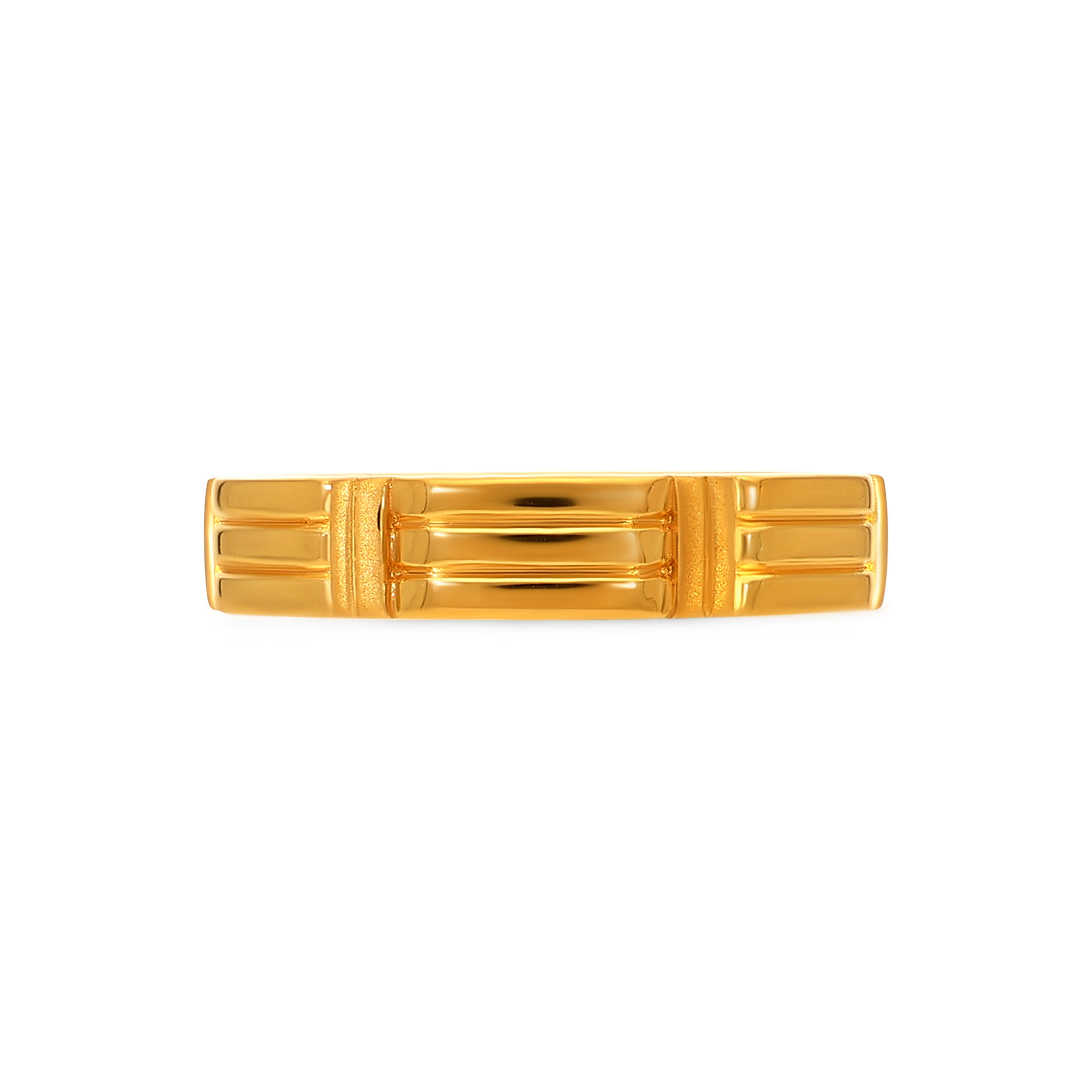 Structured Linear Men's Gold Ring - Senco Gold and Diamonds