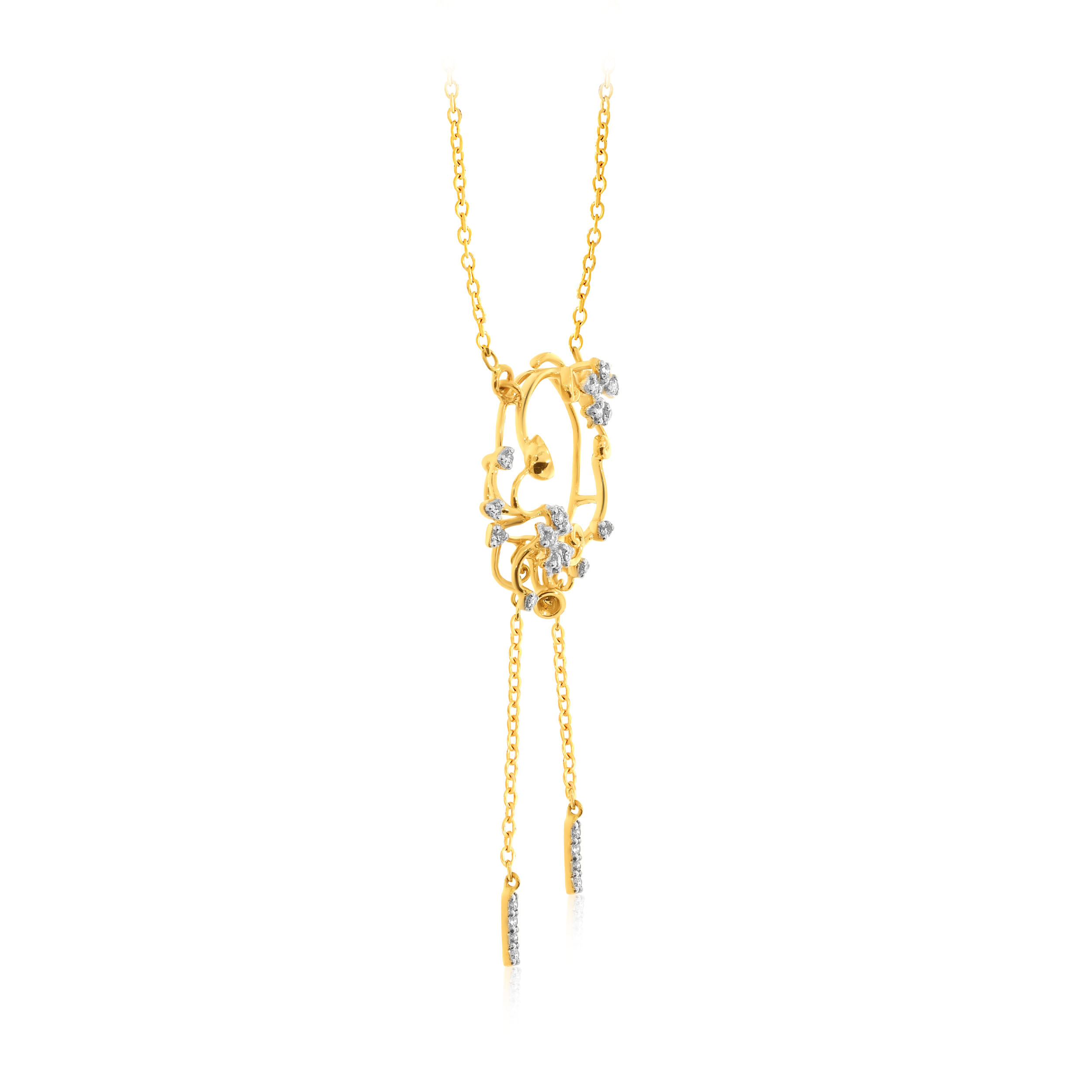 Divine Wreath Diamond Chain Pendant - Senco Gold and Diamonds