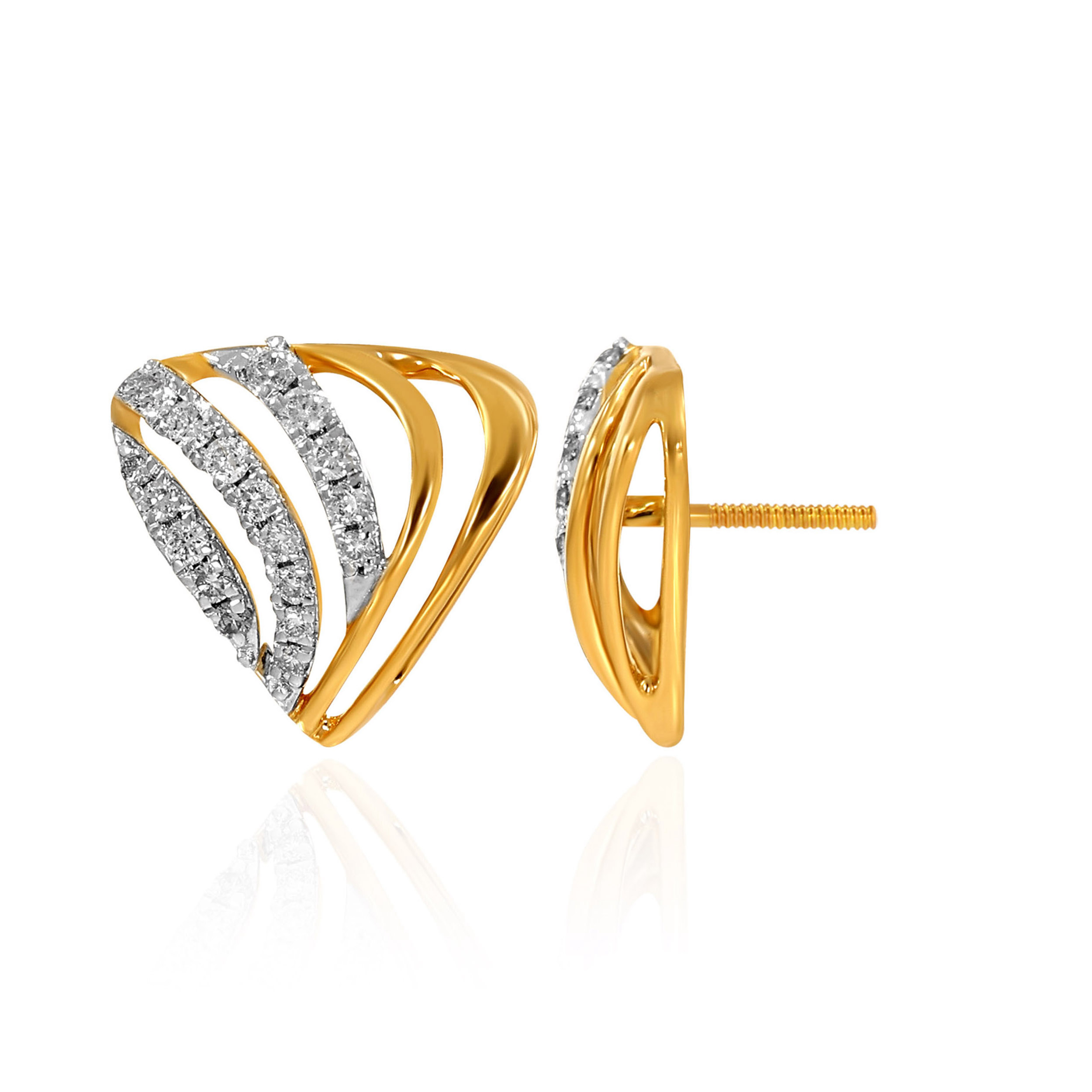 Radiant Swirl Diamond Studs - Senco Gold and Diamonds
