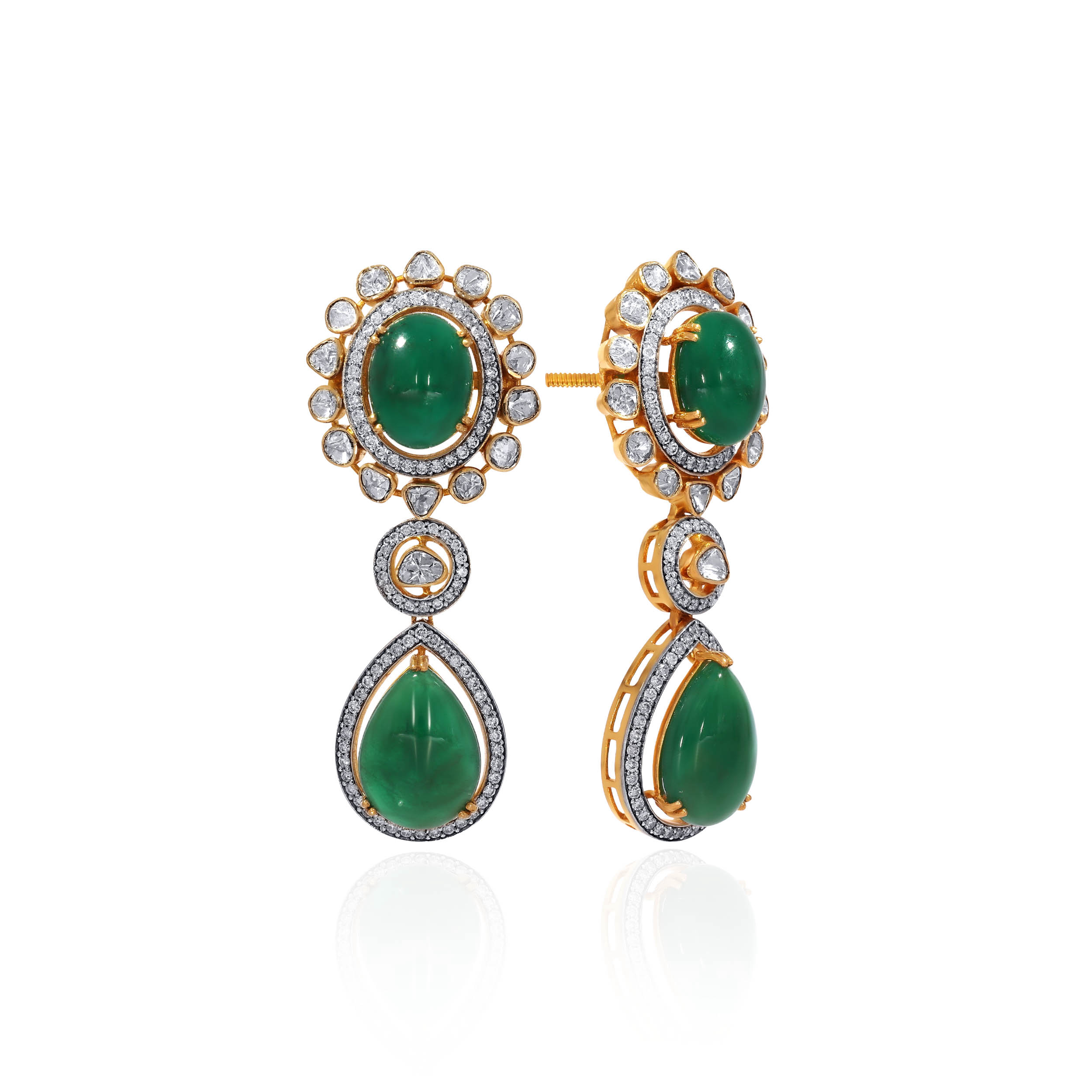 Verdant Resplendence Diamond Drop Earrings - Senco Gold and Diamonds